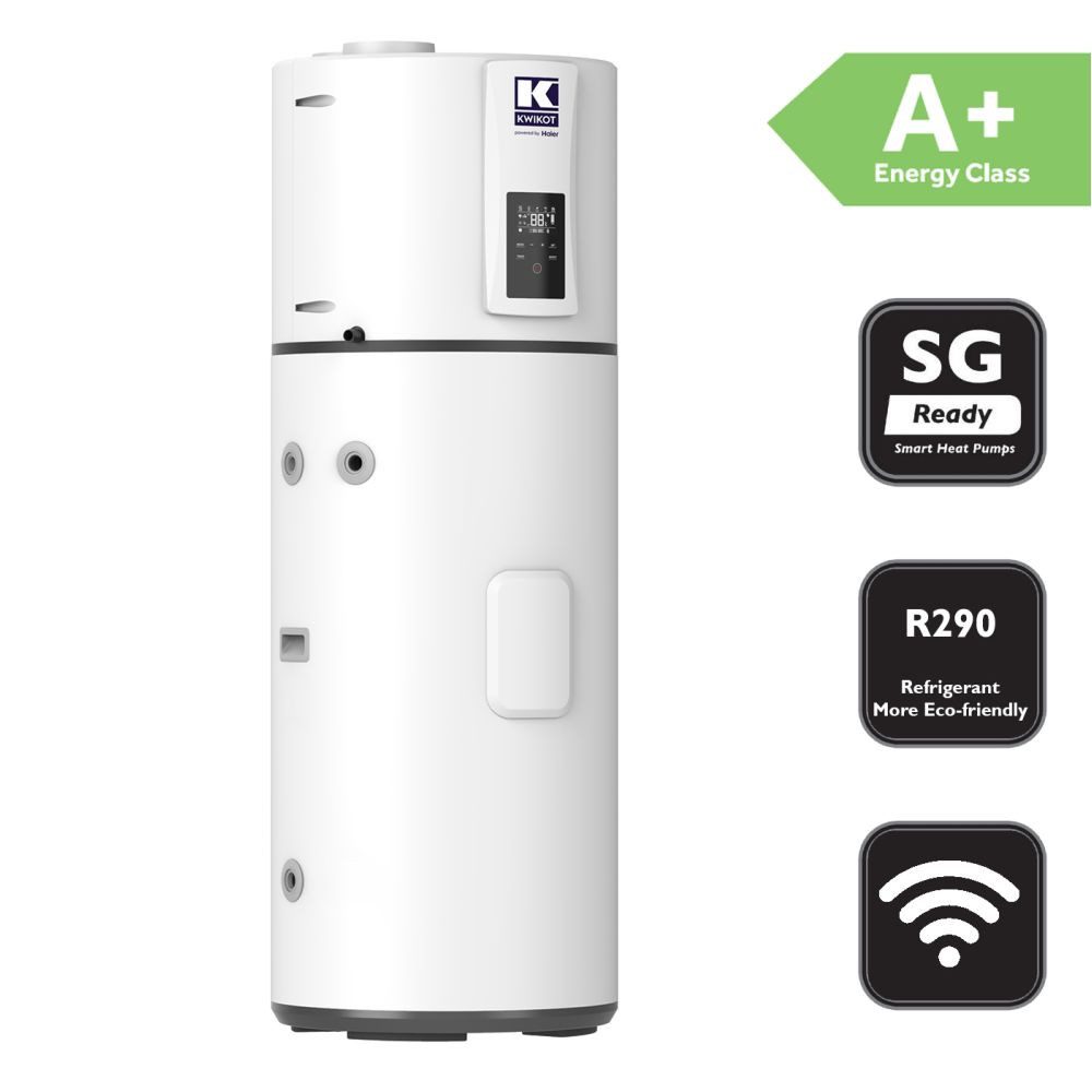 Haier Warmwasser-Wärmepumpe Kwikot by Haier 200 L Brauchwasserwärmepumpe Trinkwasser HP200M7C R290, Energieklasse A+