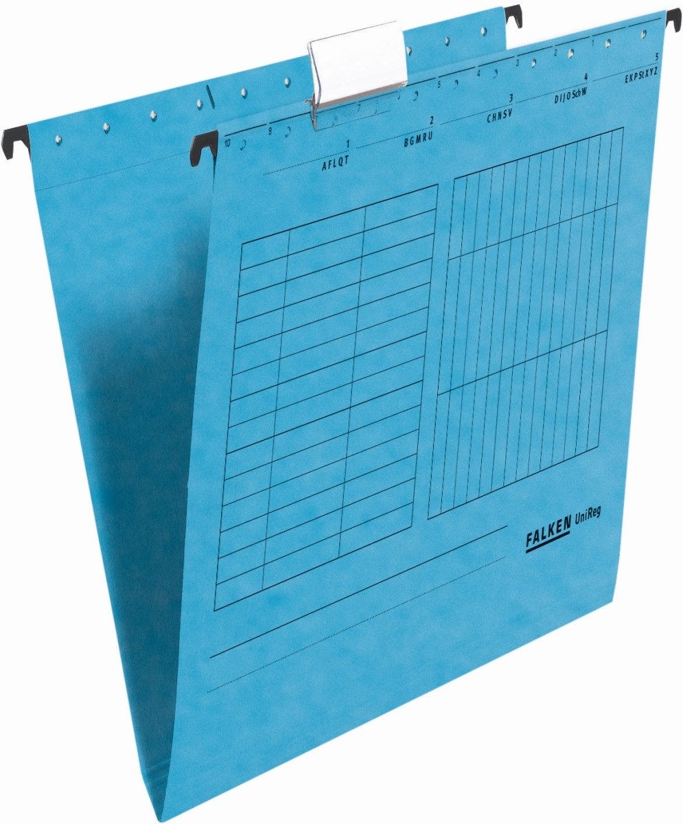 Falken Hefter Hängemappe UniReg Kraftkarton 230g/qm seitlich offen blau VE=5 Stück