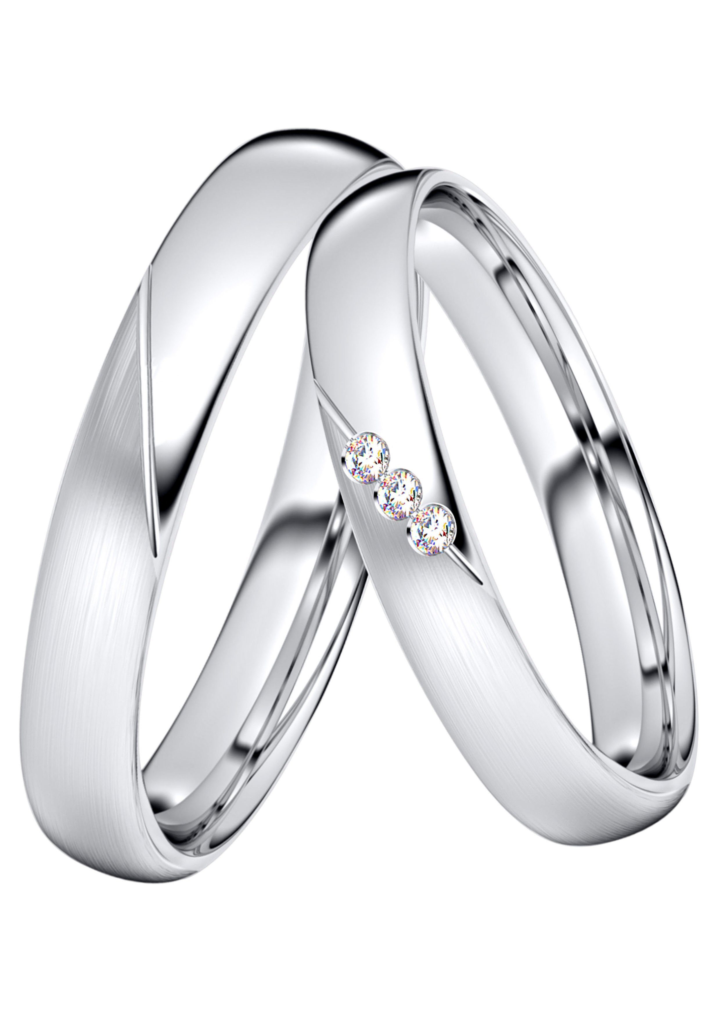 DOOSTI Trauring Ювелирные изделия Geschenk Silber 925 Trauring Ehering Partnerring LIEBE, wahlweise mit oder ohne Zirkonia