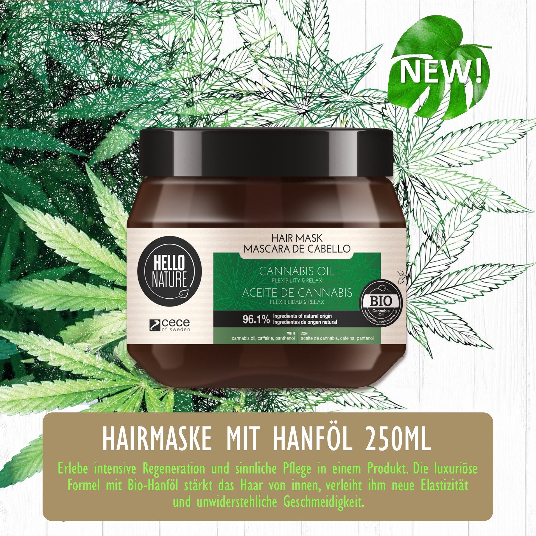 P-Beauty Cosmetic Accessories Haarpflege-Set Haarkur Hanföl Haar Shampoo Conditioner Set Haarmaske Hello Nature, Haarpflege-Set, Haarshampoo, Spülung, Maske, Hanf-Öl