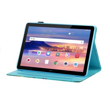 Wigento Tablet-Hülle Für Huawei MediaPad T5 10.1 Zoll Motiv 82 Tablet Tasche Kunst Leder Hülle Etuis