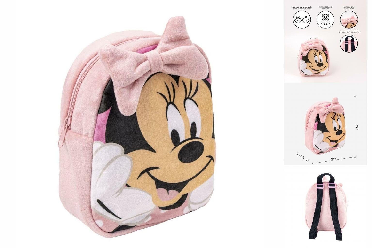 Rosa 18 Minnie cm Disney 8 x 22 Minnie Mouse Rucksack x Kinder-Rucksack Mouse