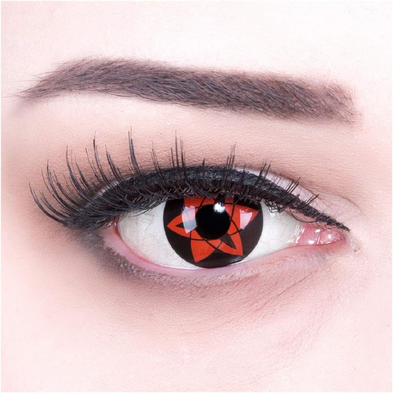 MeralenS Motivlinsen Rote 'Sasuke Mangekyou' Manga Fun Linsen 1 Paar. Halloween & Cosplay