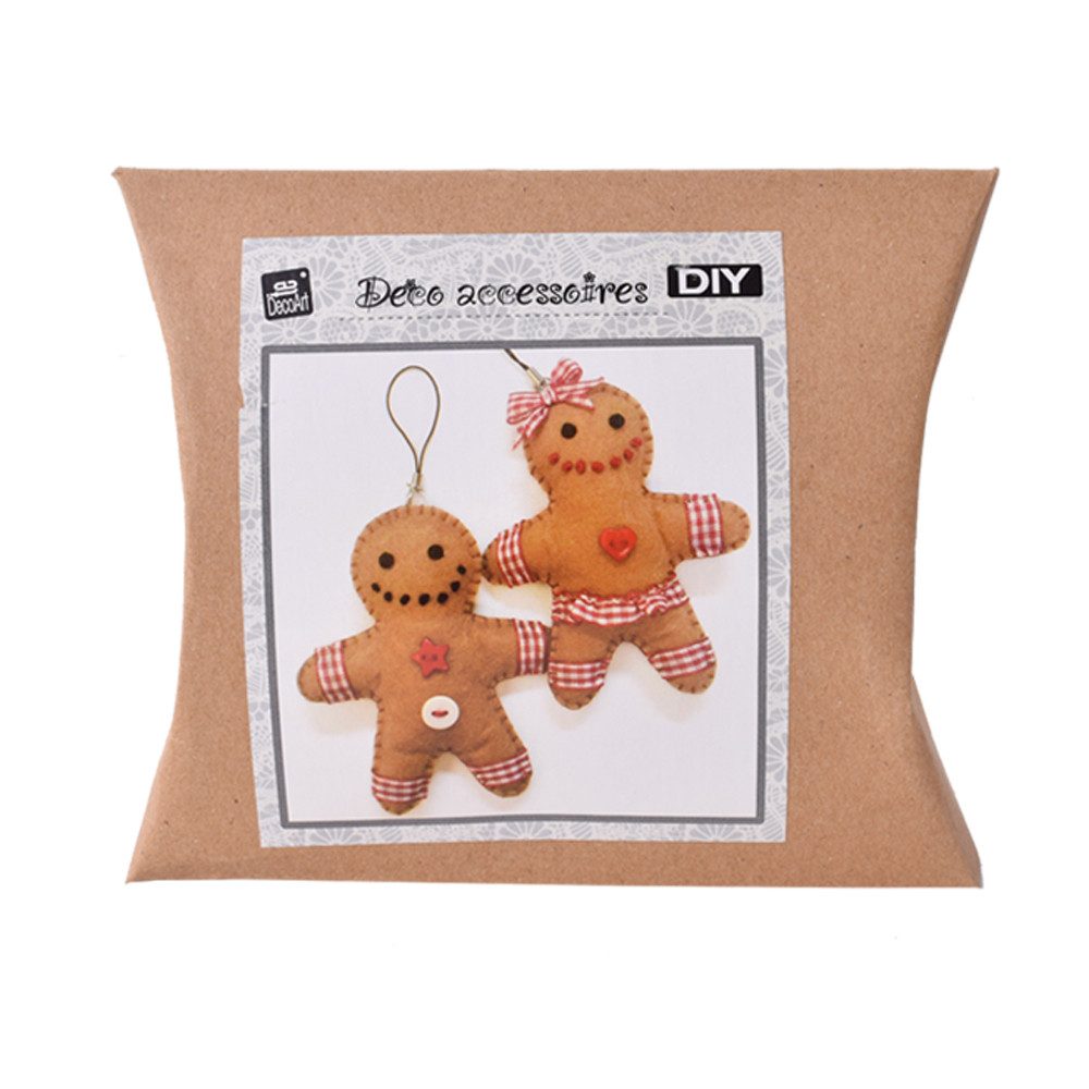TE-DecoArt Dekofigur 6 Stück DIY Lebkuchenmännchen Nähset Filz Bastelset (3 St., einzeln verpackt), Kinder Bastelset – Bild 5 von 5