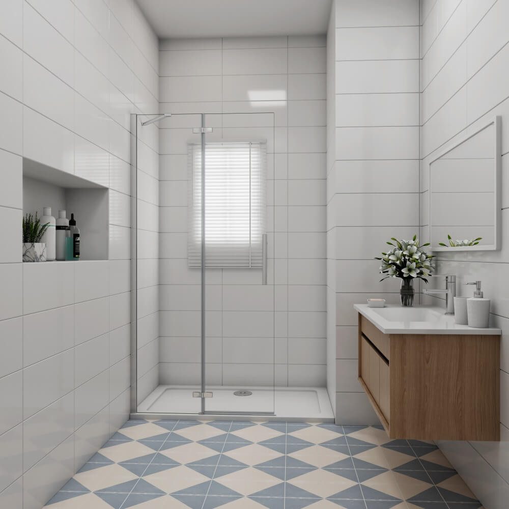 Duschparadies Dusch-Falttür 195cm Walk in Drehtür Duschabtrennung Duschtür günstig online kaufen