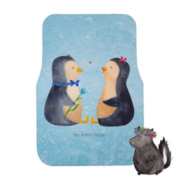 Fußmatte Pinguin Pärchen - Eisblau - Geschenk, verliebt, große Liebe, Fußmatte, Mr. & Mrs. Panda, Höhe: 0.5 mm