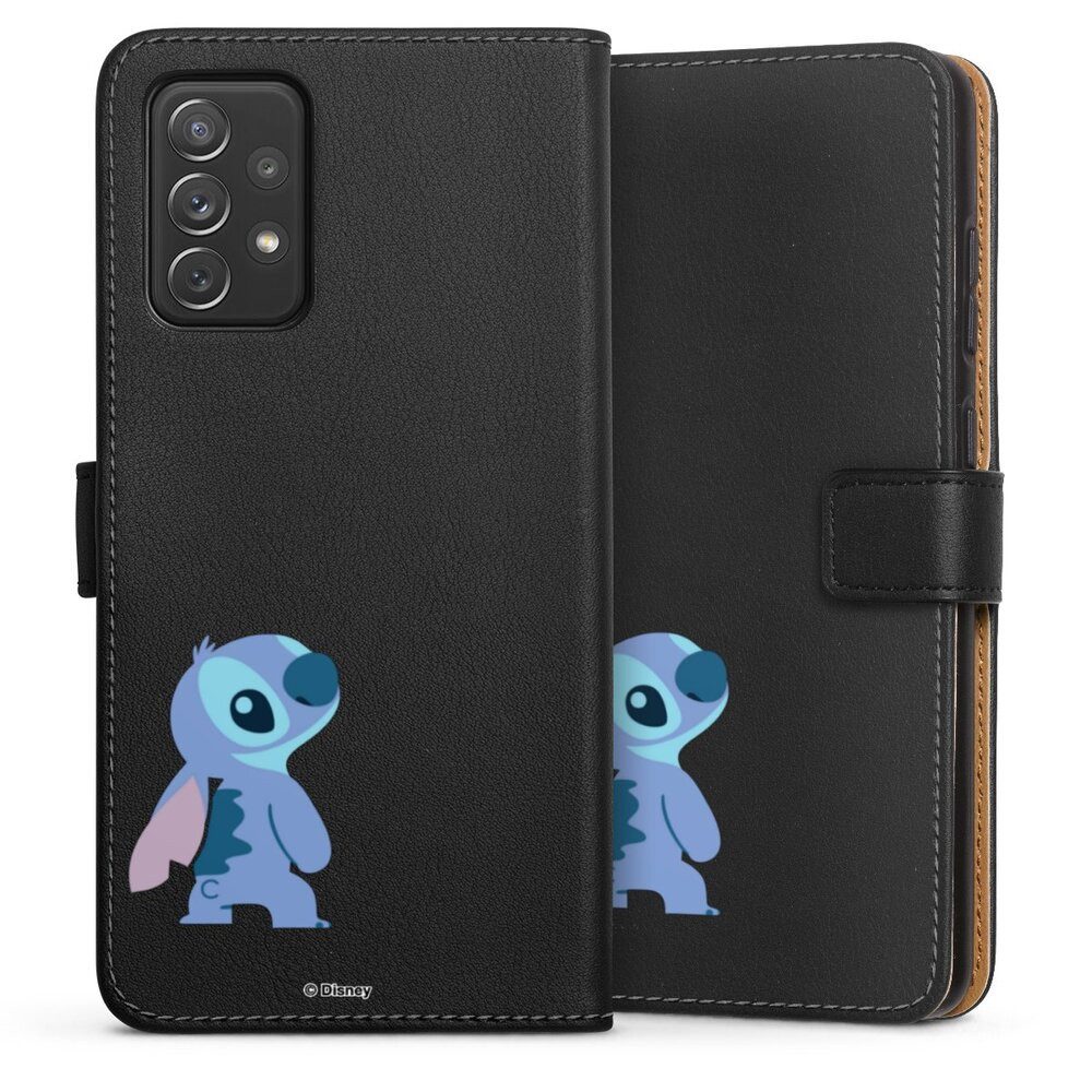 DeinDesign Handyhülle Lilo & Stitch Fanartikel Disney Stitch Smiling, Samsung Galaxy A72 Hülle Flip Case Klapphülle Handytasche Leder
