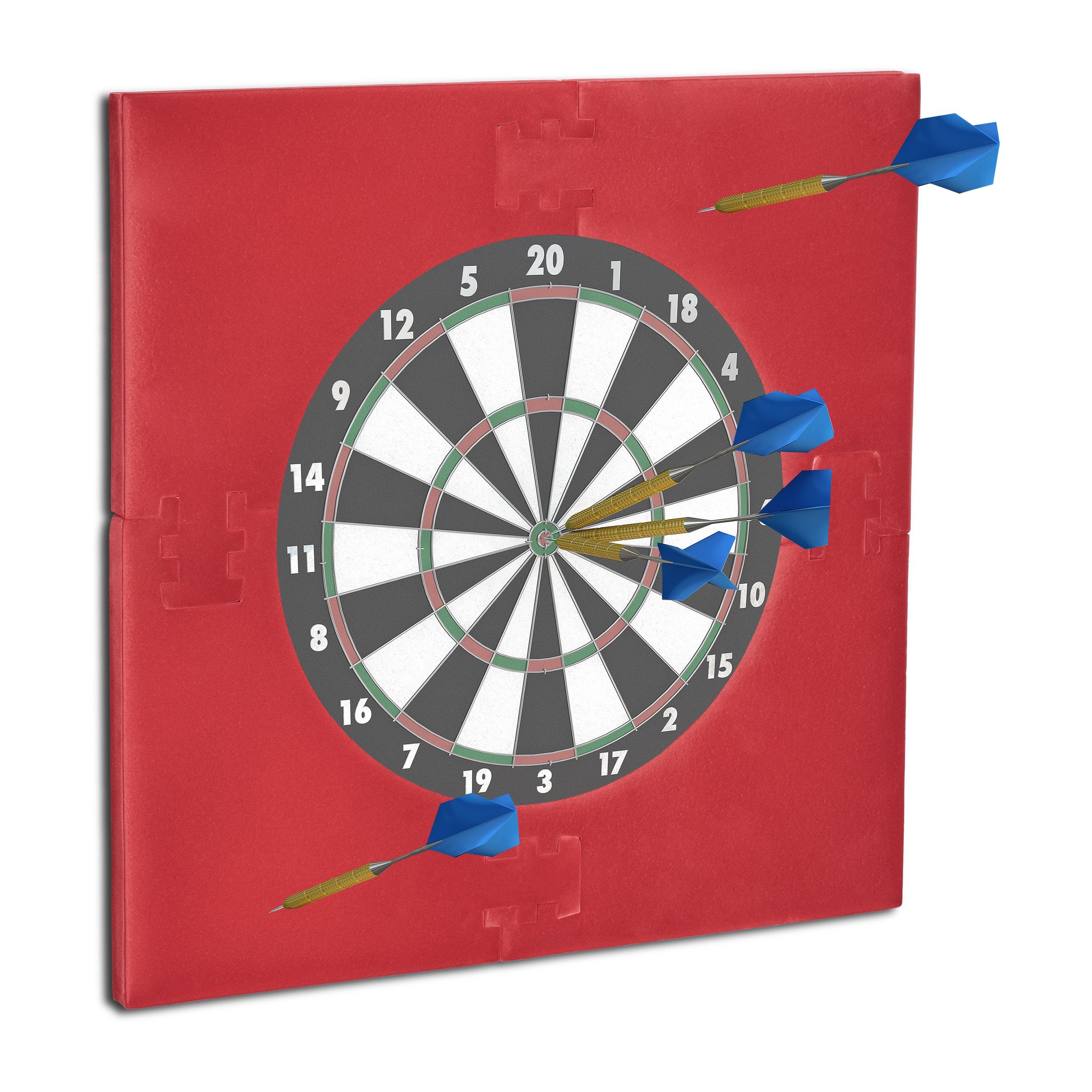 relaxdays Dart-Wandschutz Dartscheibe Schutzring "R6" (4 St), Bordeaux