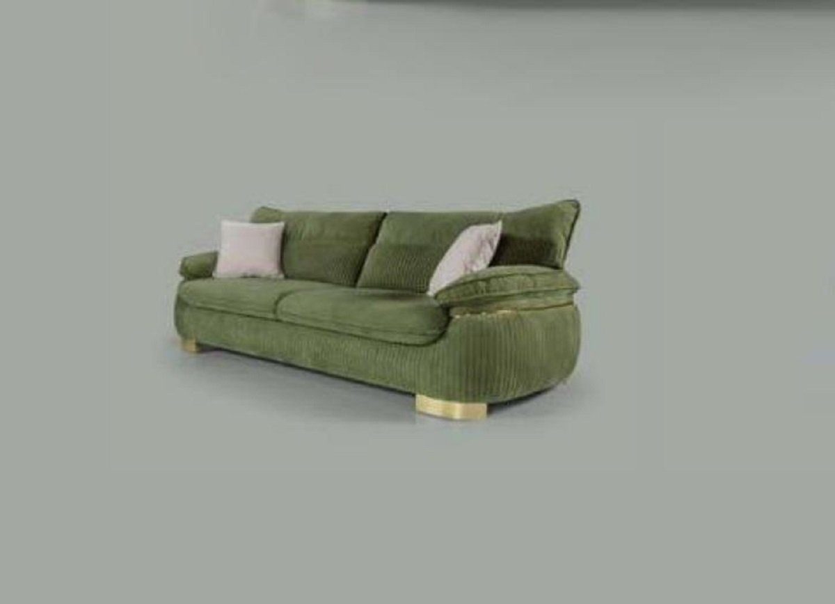 JVmoebel 3-Sitzer 3 Möbel Sofa Sitz Dreisitzer Polster Textil Neu Grün Luxus Designer