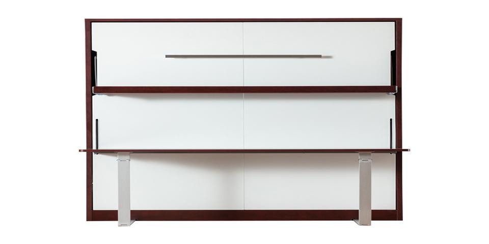 Xlmoebel Schrankbett Multifunktionales Schreibtisch-Regal-Bett in Holzoptik (Transformer Kleiderschrank) Hergestellt in Europa