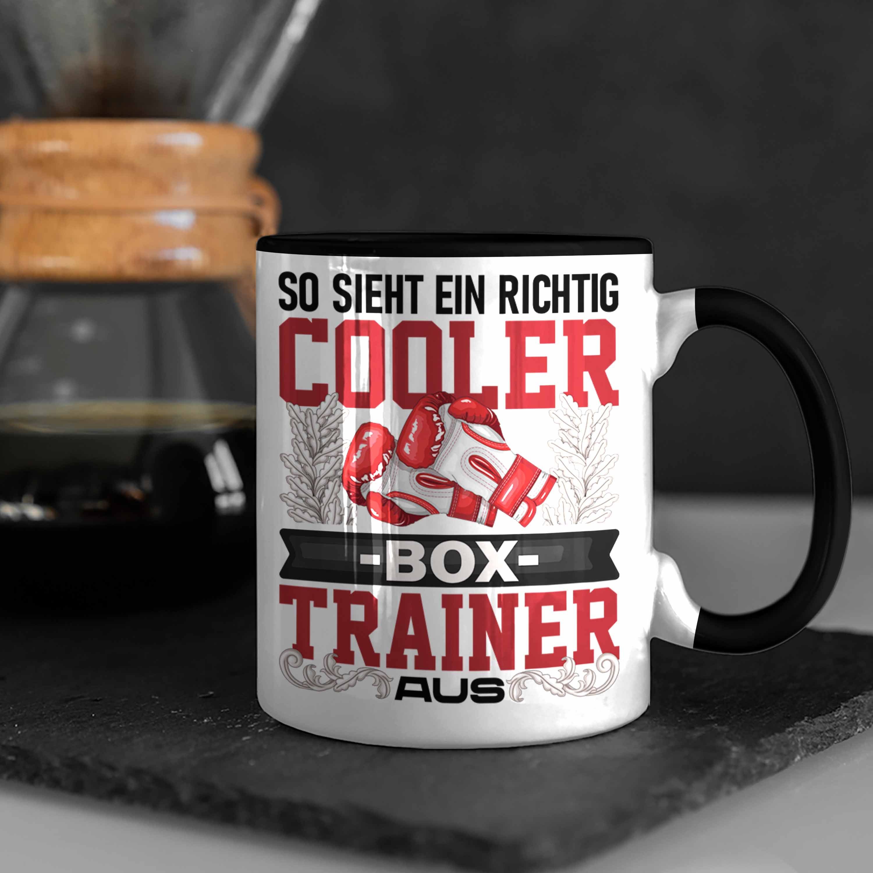 Tasse Box Tasse Trainer Trendation Coach Geschenkidee Boxtrainer Schwarz Geschenk Trainer