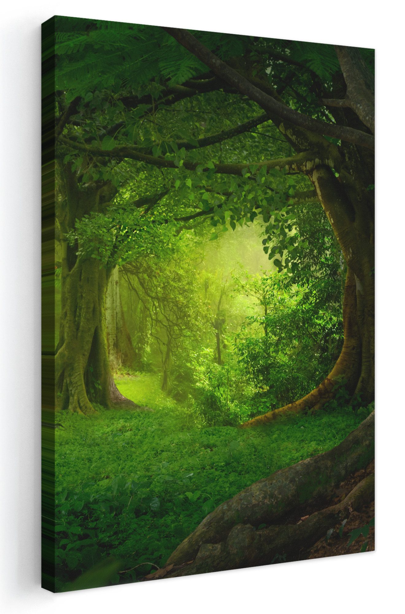 OneMillionCanvasses® Leinwandbild Bäume - Wald - Grün - Landschaft - Natur, Fotodruck (1 St), Leinwand Canvas Wandbild, Wanddekoration 20x30 cm