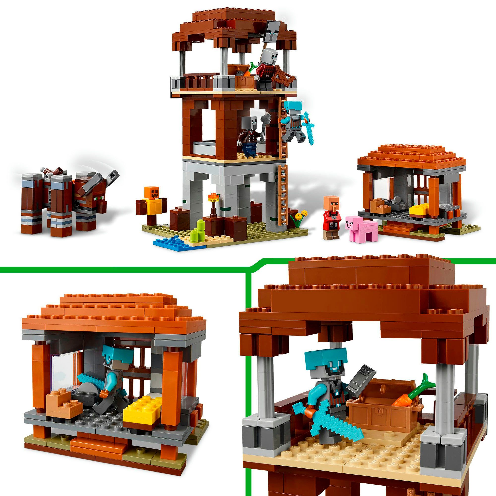 LEGO® Ein Verwüster am Plünderer-Außenposten (21278), LEGO Minecraft Konstruktionsspielsteine, (665 St), Made in Europe – Bild 4 von 5