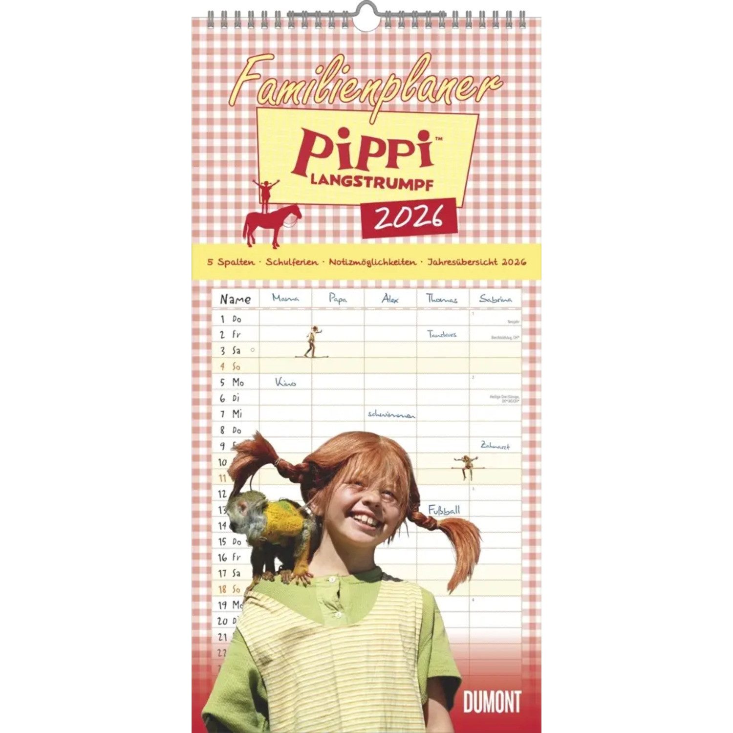 DUMONT Familienkalender DUMONT - Familienplaner Pippi Langstrumpf 2026 - Familienkalender...