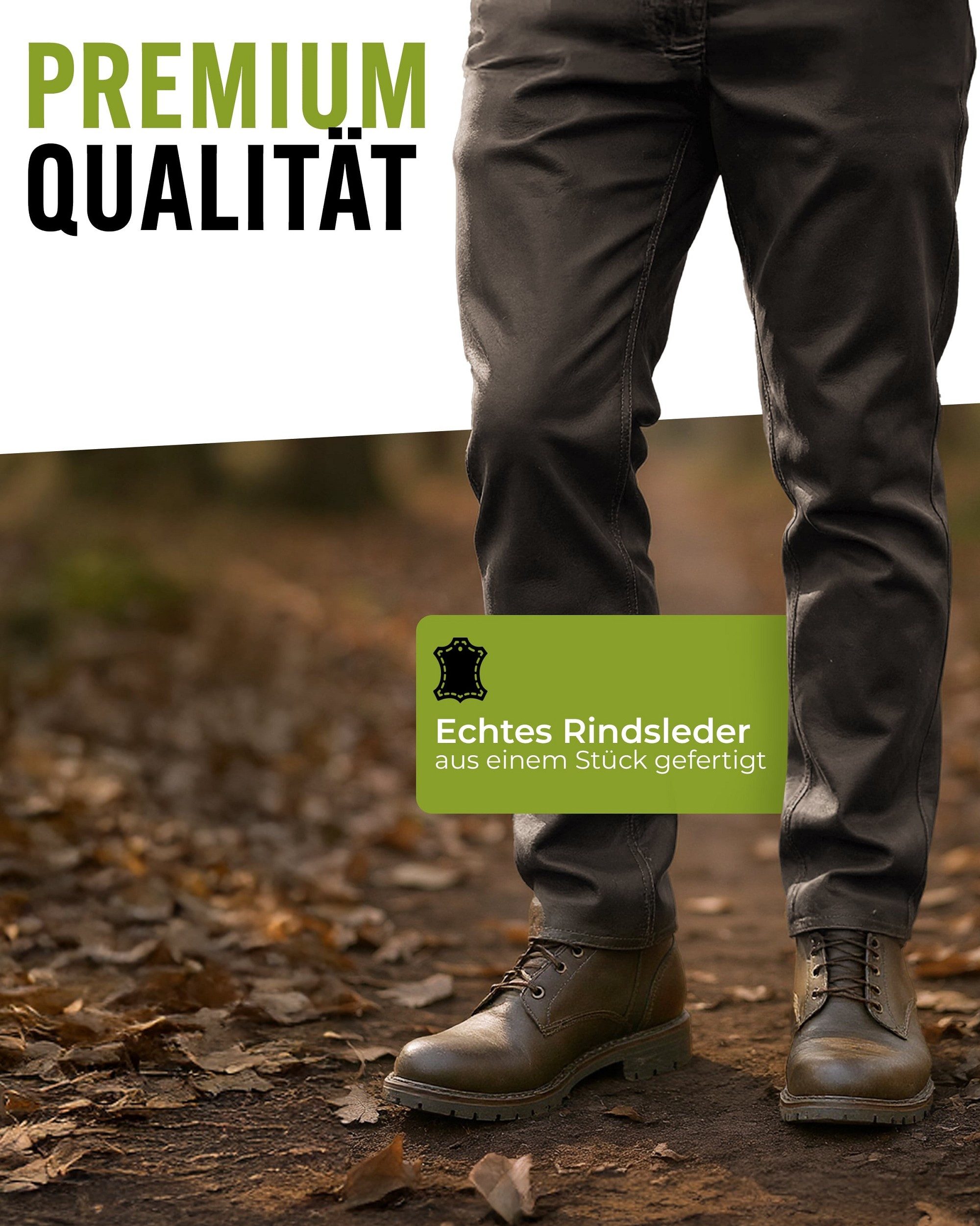 La Chasse® Lederhose Jagd Lederhose aus Büffelleder Herren strapazierfähig Büffellederhose