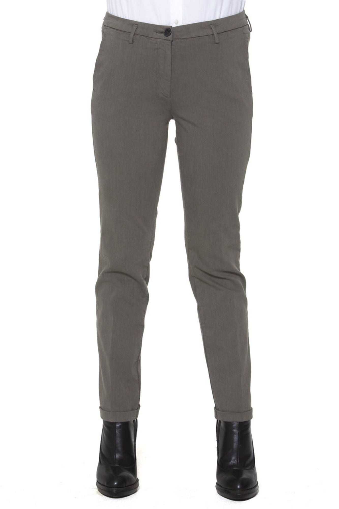 Fred Perry 5-Pocket-Hose Damenhose Grün mit Logo, 3 Taschen, Knopf & Reißverschluss