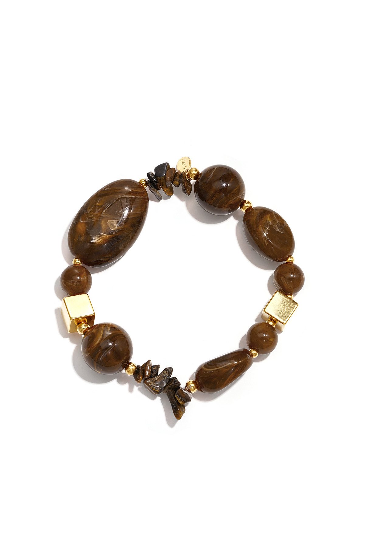 Adelia´s Perlenarmband Armband Perlenarmband aus Kunstharz, 17,5 cm, Modeschmuck mit großen, glänzenden Perlen