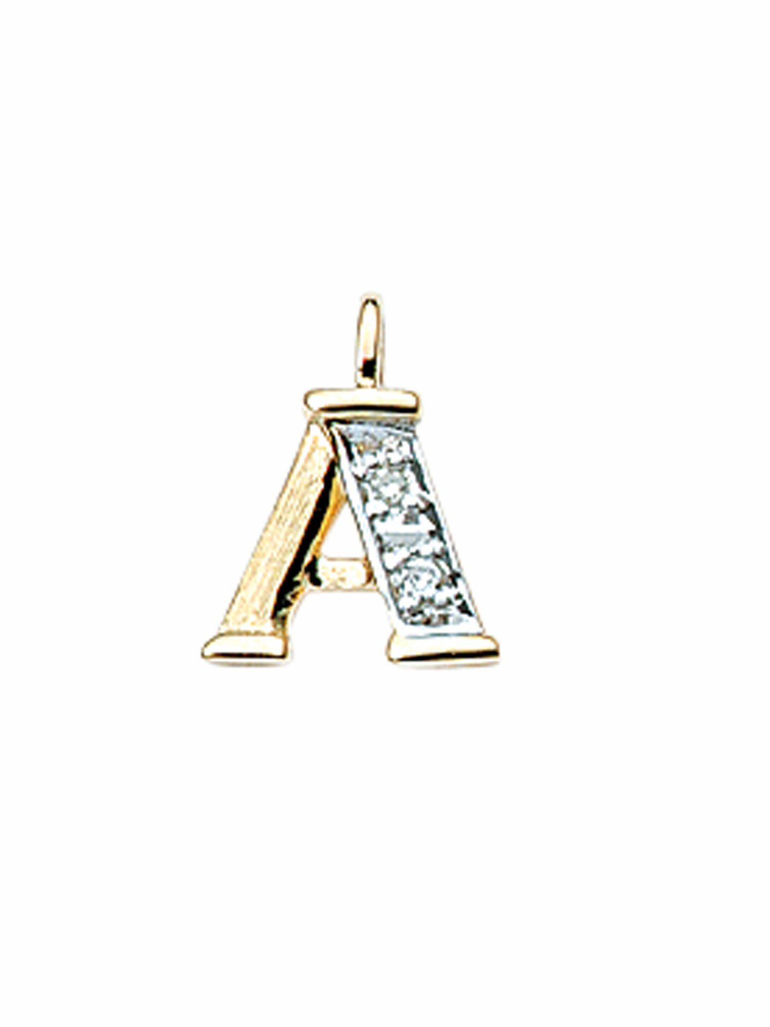 Adelia´s Buchstabenanhänger 585 Gold Buchstabenanhänger mit Diamant, mit Diamant Goldschmuck für Damen & Herren