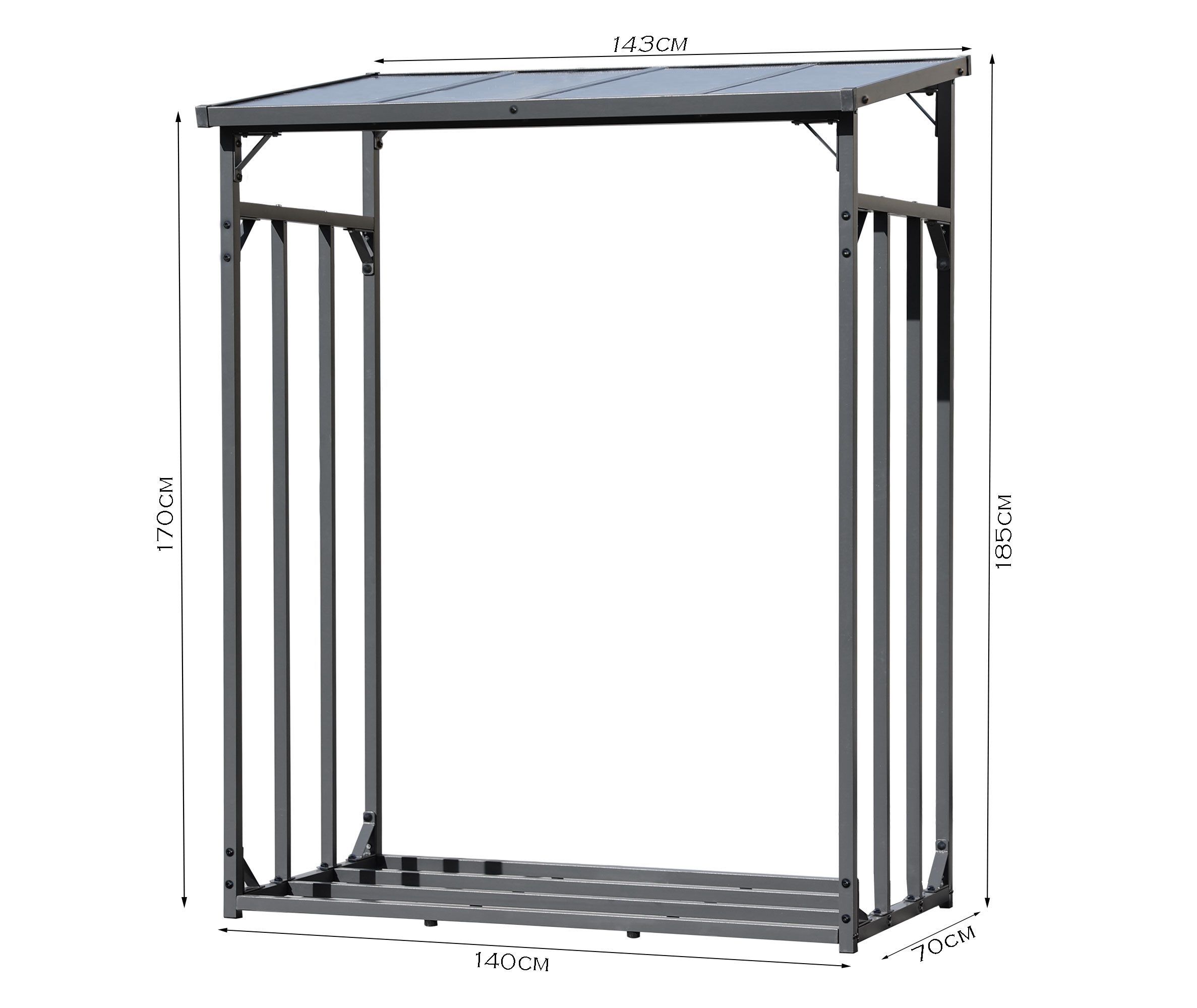 Quick Star Kaminholzregal Kaminholzregal 143x70x185 cm 1,8 m³, BxTxH:143x70 günstig online kaufen