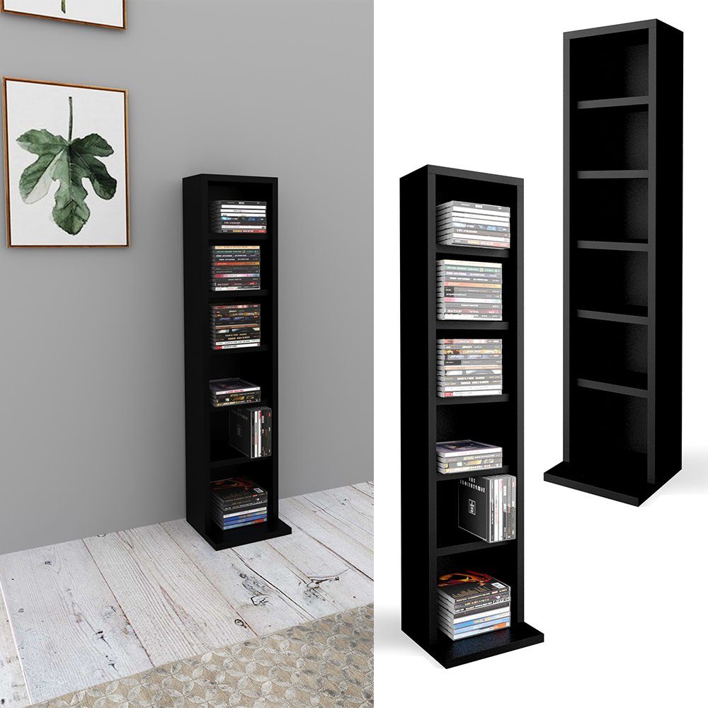 Vicco CD-Regal, Schwarz, 21 x 91.8 günstig online kaufen