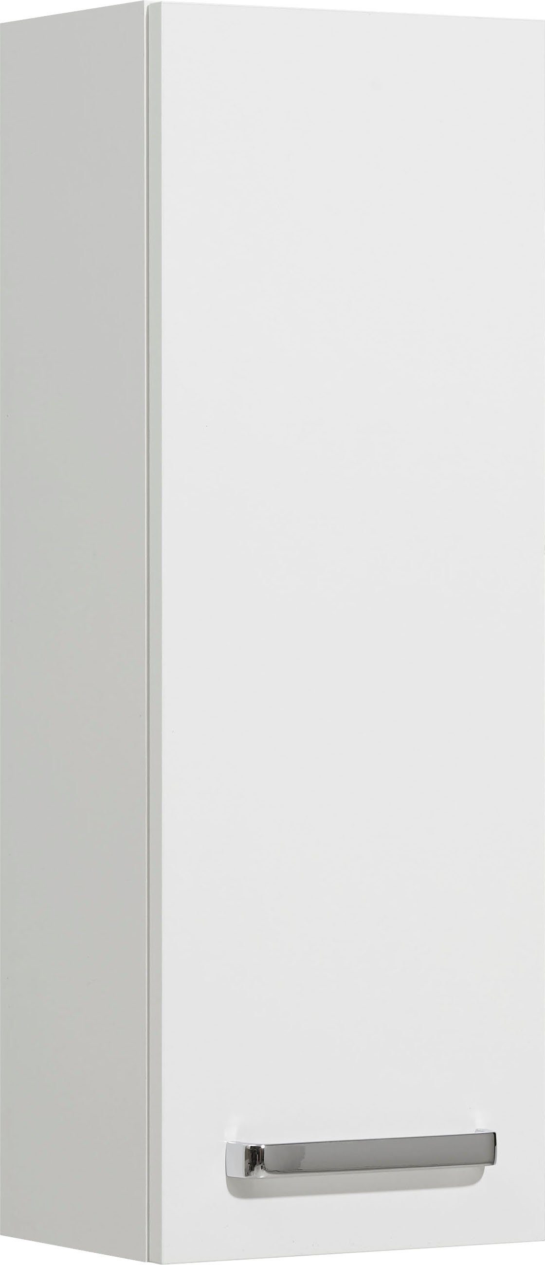 Saphir Hängeschrank Quickset Wand-Badschrank 25 cm breit mit 1 Tür und 2 Einlegeböden Badezimmer-Hängeschrank inkl. Türdämpfer, Griffe in Chrom Glanz