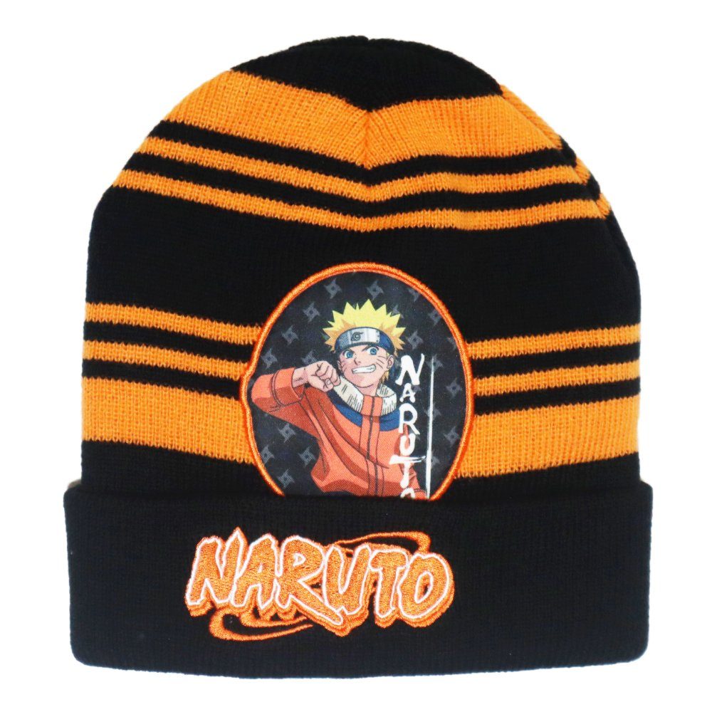 Naruto Fleecemütze Anime Naruto Shippuden Jungen Wintermütze Mütze Gr. 54/56 Schwarz