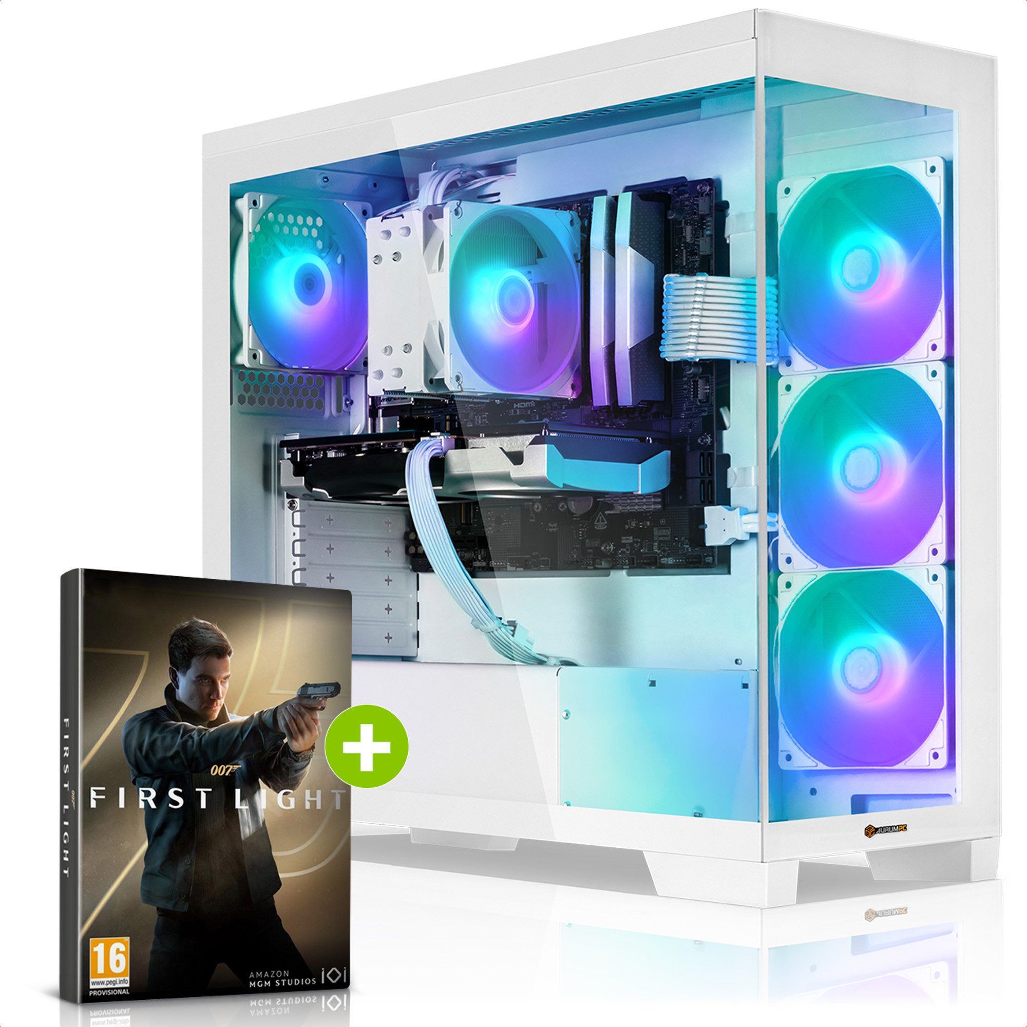 AurumPC R7 7800X3D mit RTX5070 12GB und 32GB DDR5 RAM White Edition Gaming-PC (AMD Ryzen 7 7800X3D, GeForce RTX 5070, 32 GB RAM, 1000 GB SSD, Luftkühlung, Windows 11, WLAN)