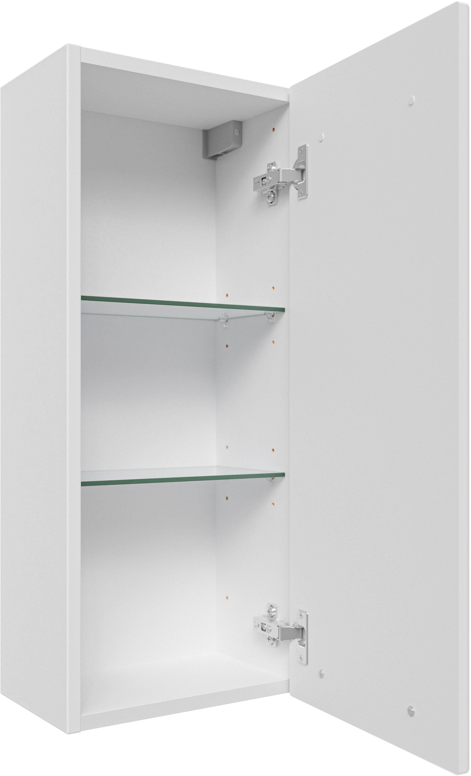 Saphir Hängeschrank Quickset 316 Wand-Badschrank 30 cm breit, 1 Tür, 2 Einlegeböden Badezimmer-Hängeschrank inkl. Türdämpfer, Griffe in Chrom Glanz – Bild 3 von 4