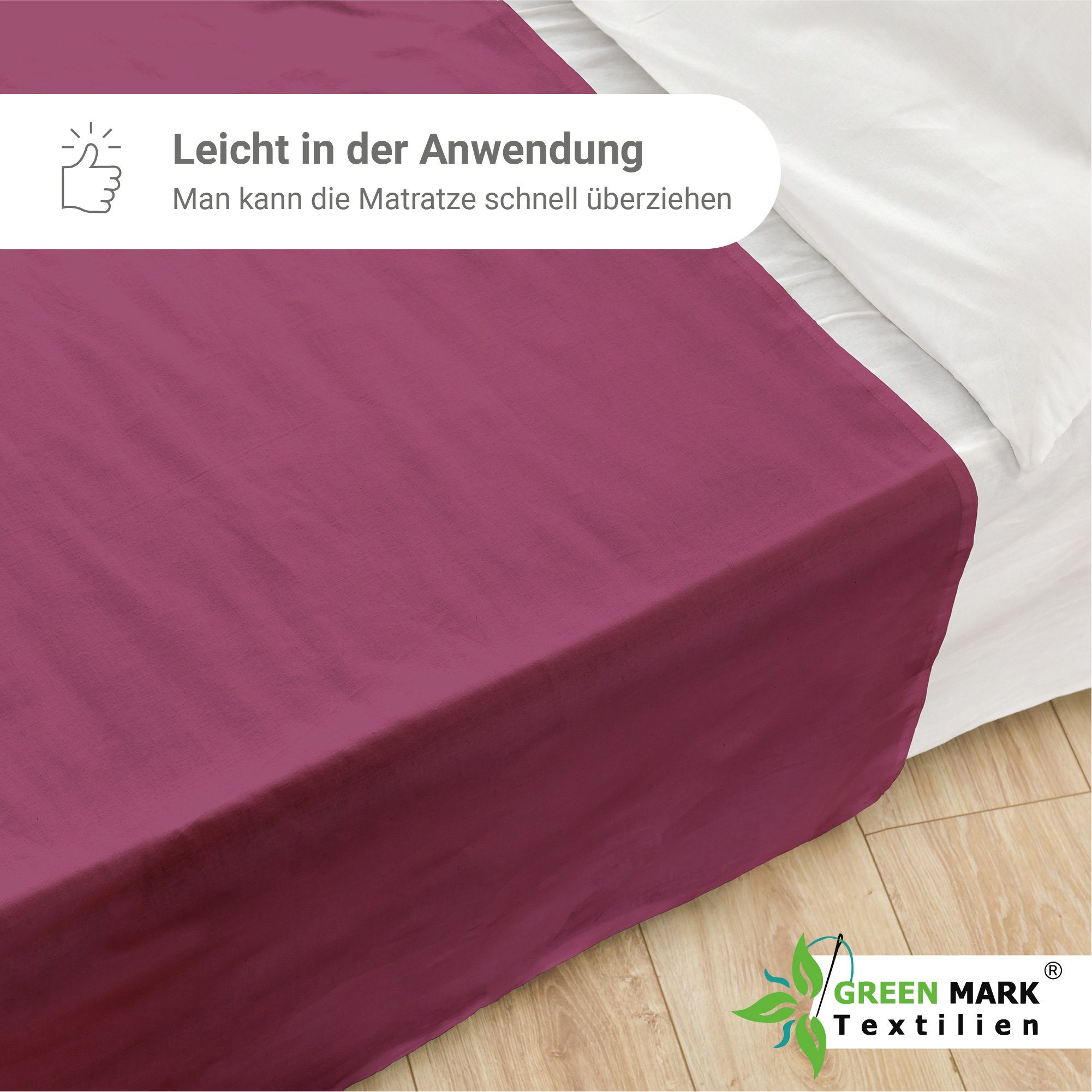 NatureMark Bettlaken erstklassig gewebtes Bettlaken ohne Gummizug, 100% Bau günstig online kaufen