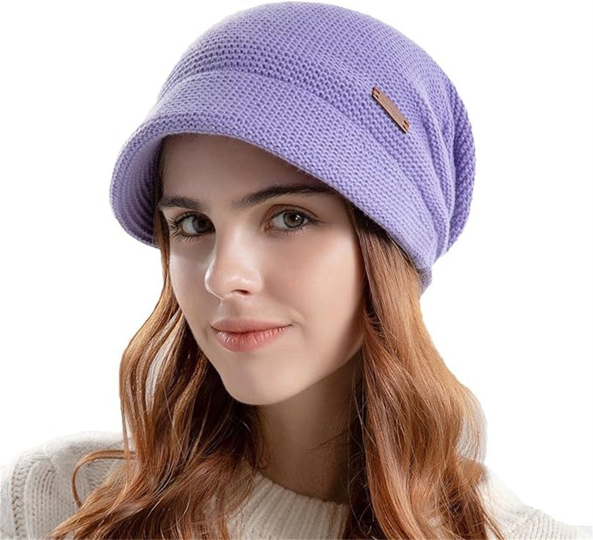 Cachito Strickmütze Wollmütze WinterMütze Warme Slouchy Strickmütze Mit Breiter Krempe