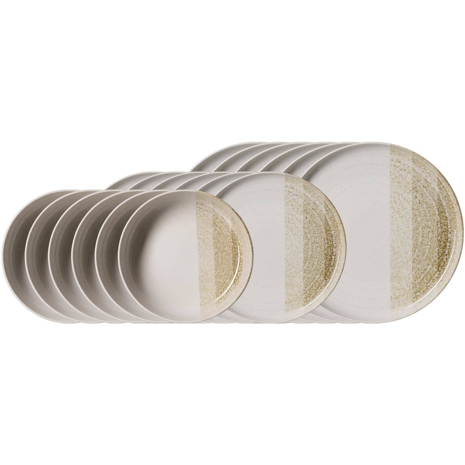 Ritzenhoff & Breker Tafelservice Trio Teller-Set 18er Set (18-tlg), 6 Personen, Steinzeug