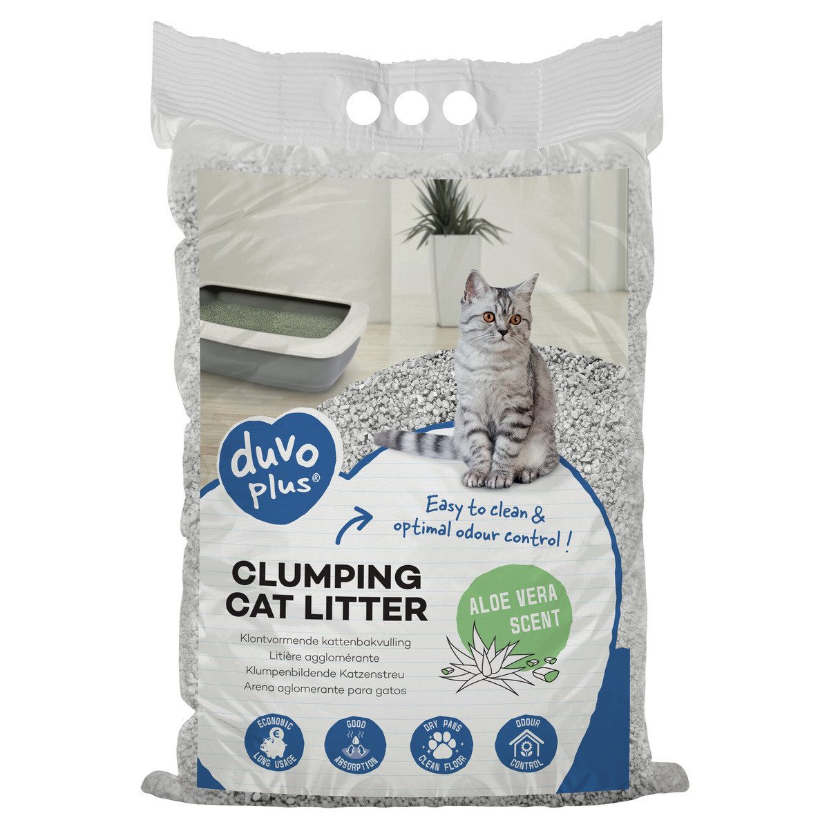 DUVO+ Katzenstreu Katzenstreu Aloe Vera Klumpenstreu 12 kg
