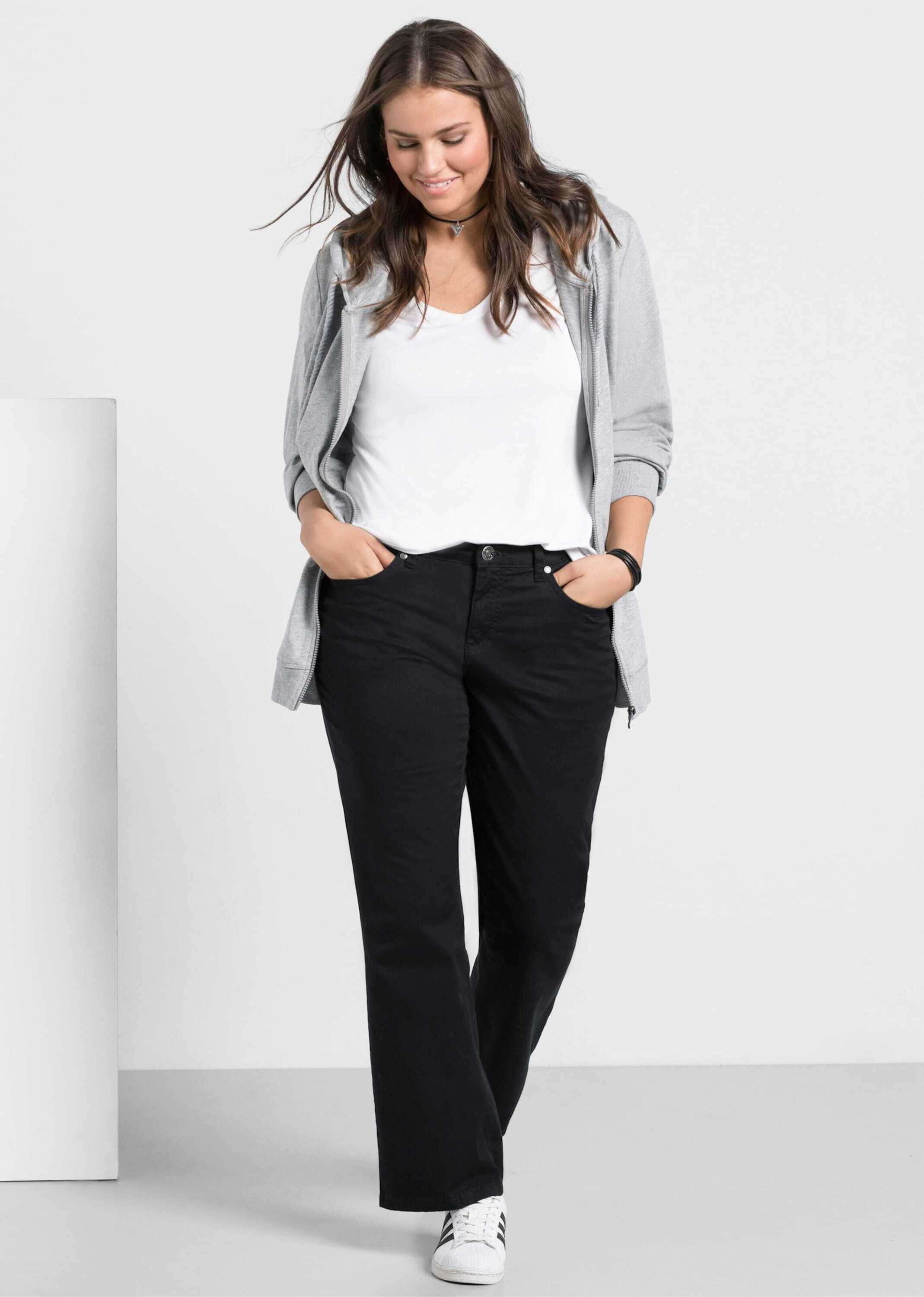 Sheego Jerseyhose Bootcut-Hose Elastische Twill-Qualität günstig online kaufen