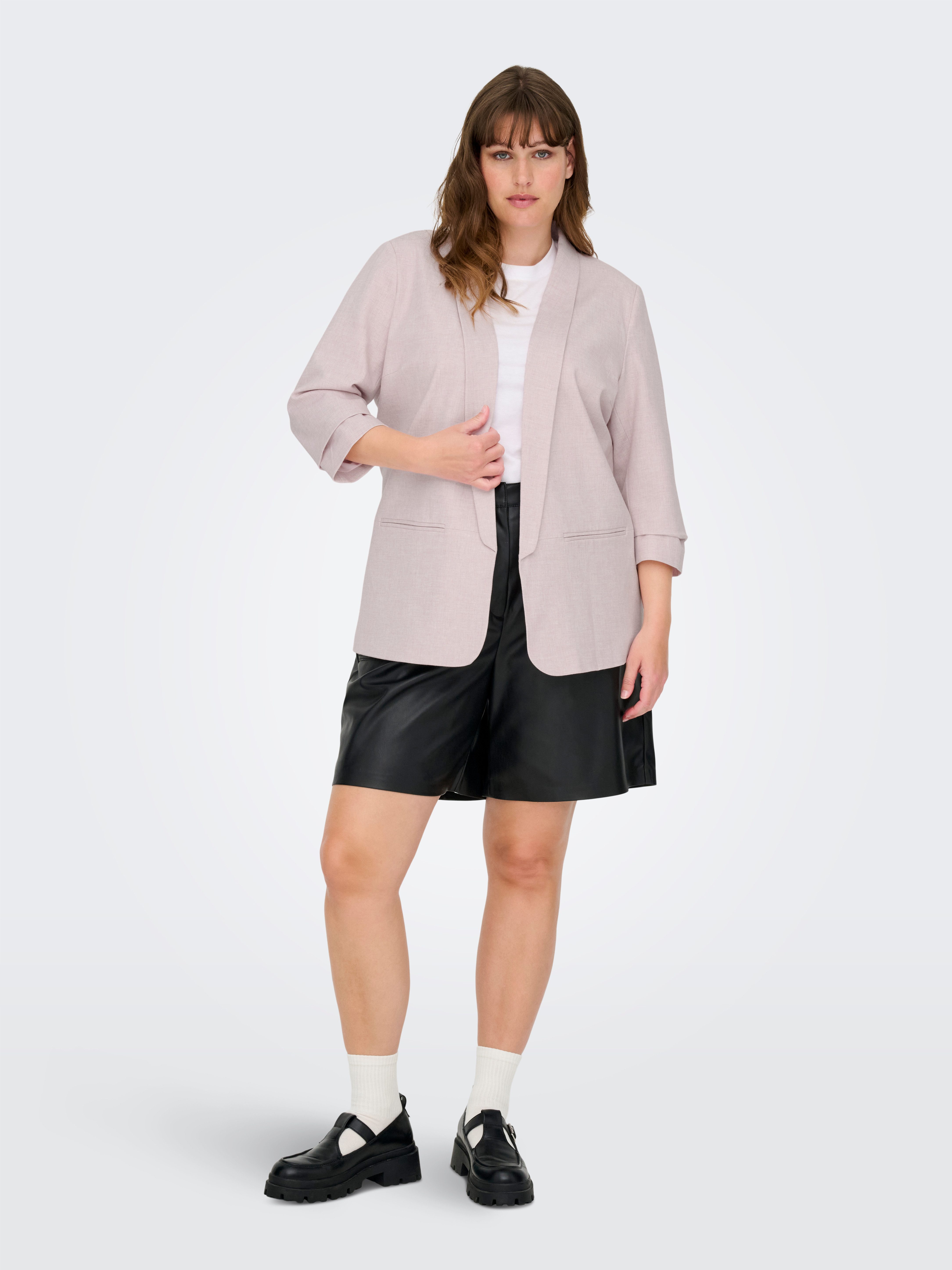 ONLY CARMAKOMA Kurzblazer CARELLY 3/4 LIFE BLAZER WVN Kunstfaser mit Stretch