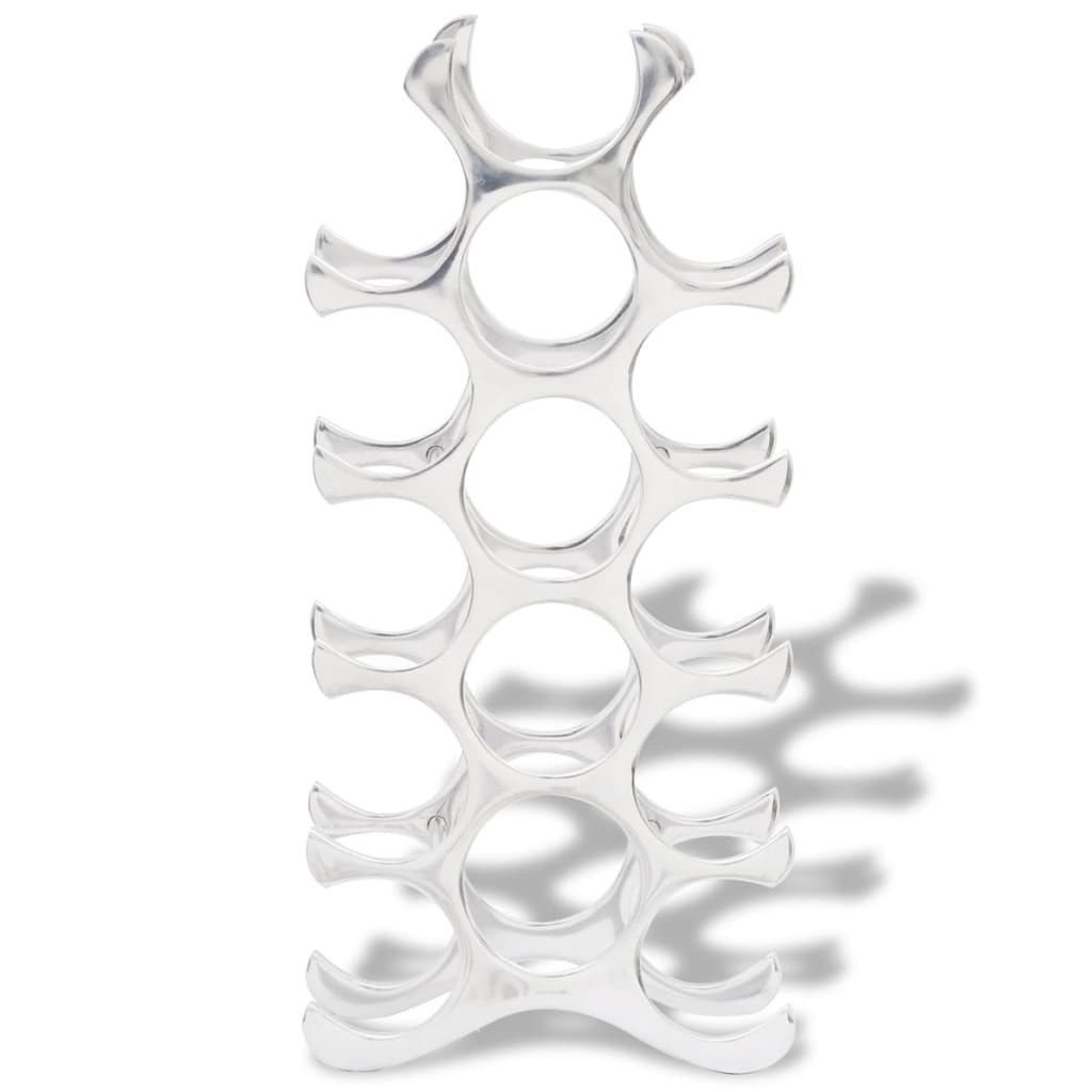vidaXL Weinregal Flaschenregal für 15 Flaschen Silbern Aluminium, 1-tlg.