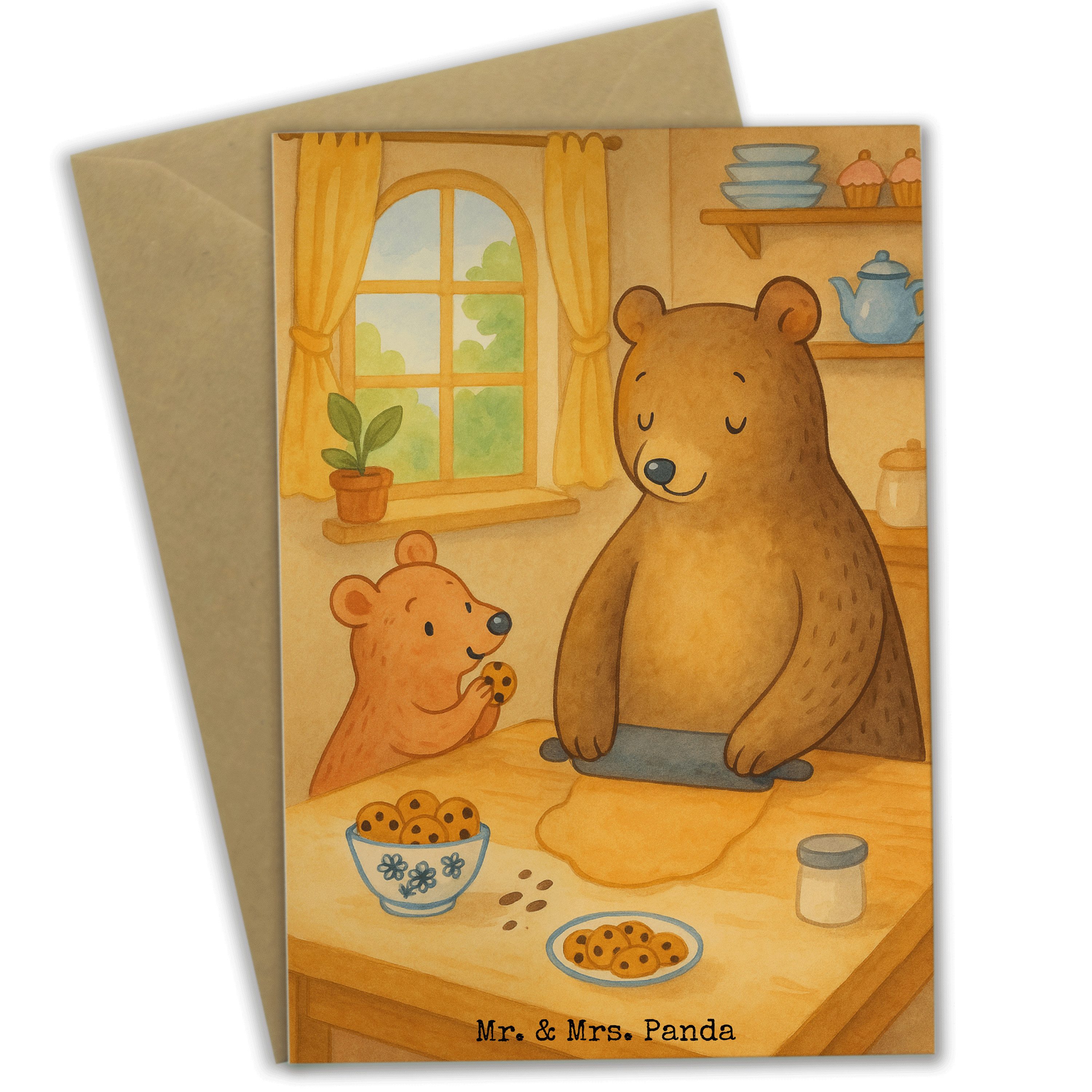 Mr. & Mrs. Panda Grußkarte Oma Backen Design, babykarte, Weiß, osterkarten, Kekse, hochzeitskart, Beste Köchin Grußkarte glückwunschkarten