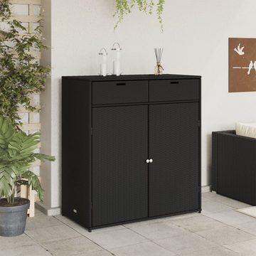 DOTMALL Garten-Geräteschrank Gartenschrank 105x55x113 cm Poly Rattan