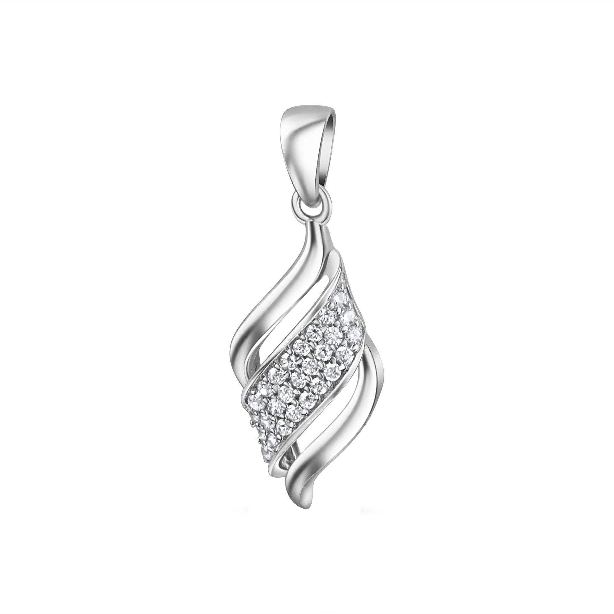 Kettenanhänger 925/- Sterling Silber rhodiniert Zirkonia
