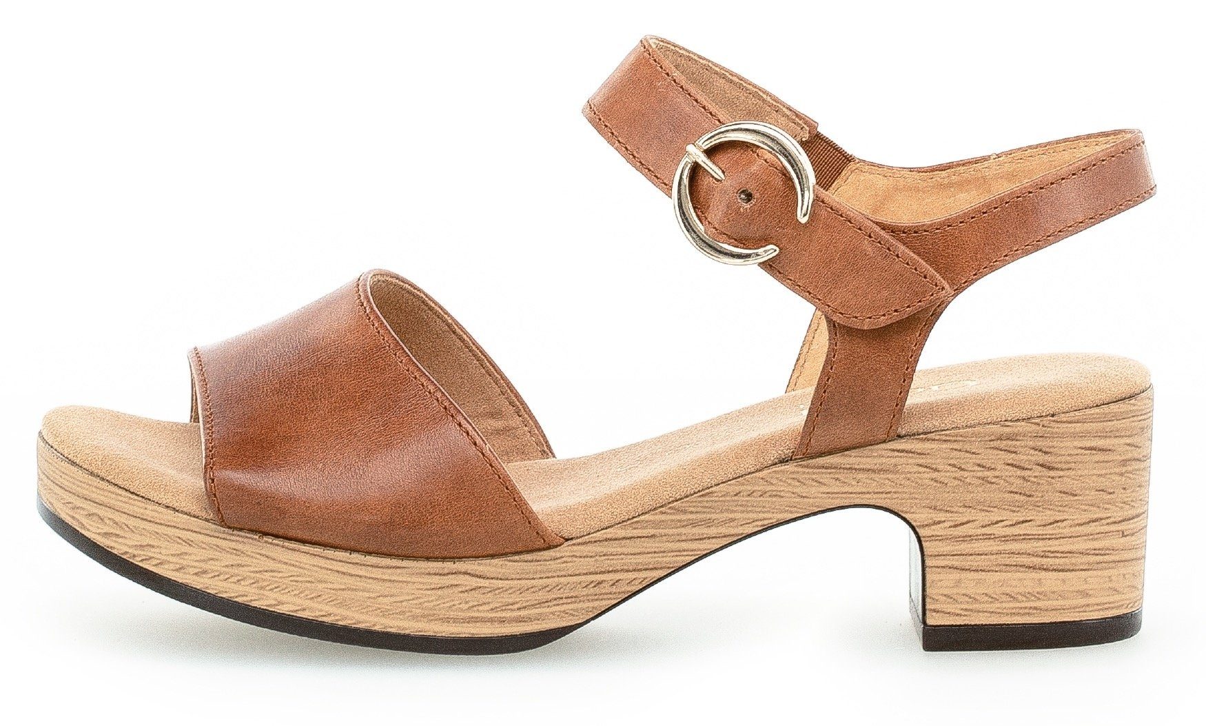 Gabor KRETA Sandalette, Blockabsatz, Sommerschuh, Sandale mit Zierschnalle, Weite G (weit)