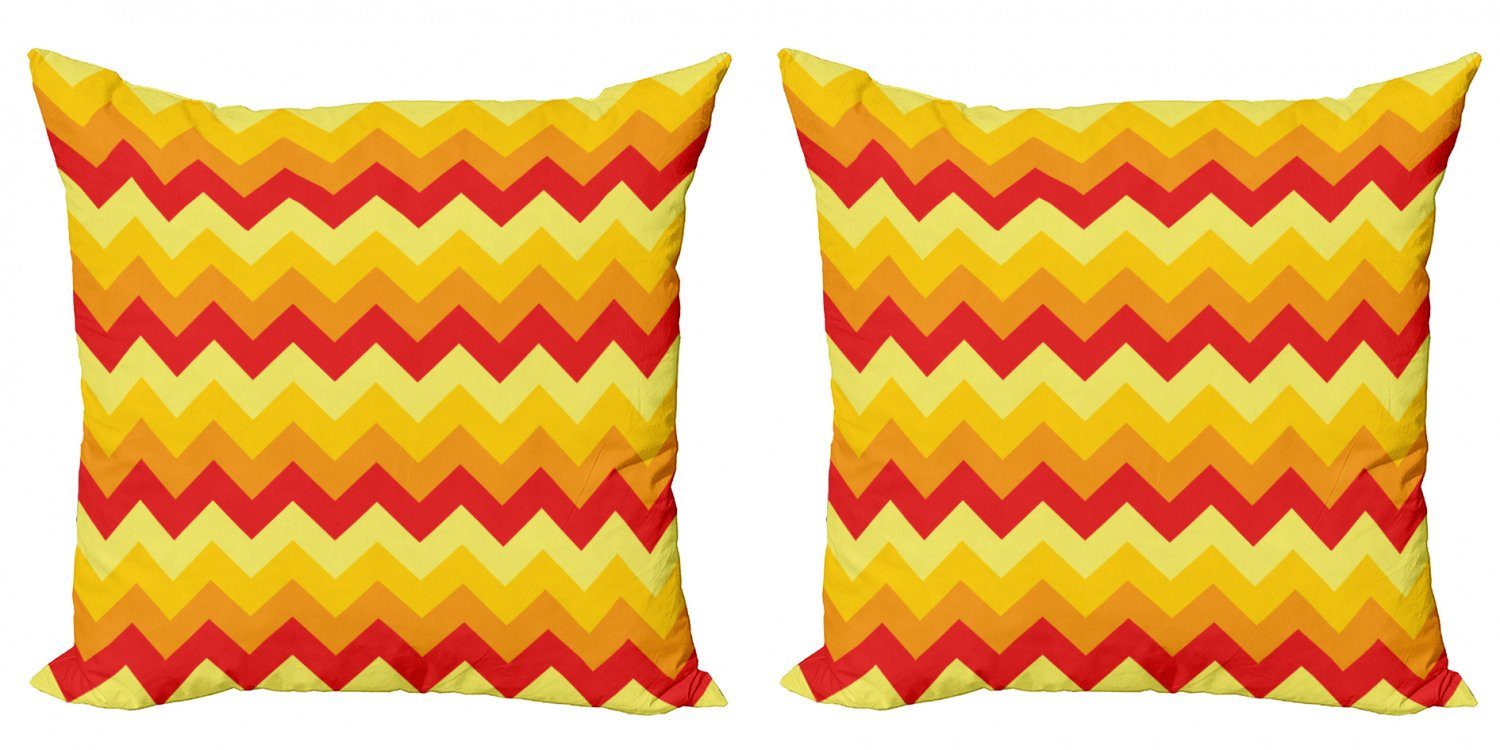 Kissenbezüge Modern Accent Doppelseitiger Farbe Abakuhaus (2 Digitaldruck, Chevron Pfeil Stück), Warm Yellow