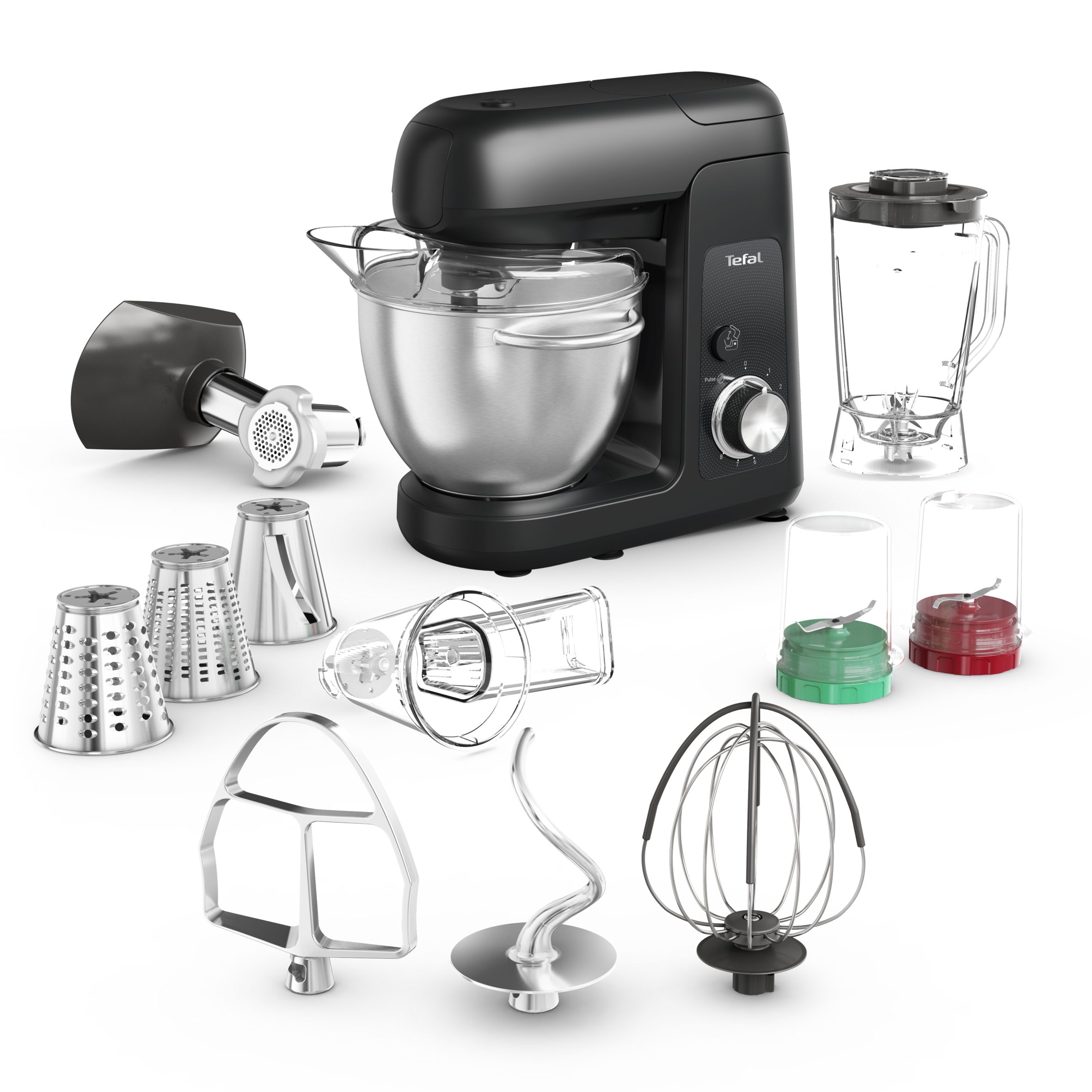 Tefal Küchenmaschine QB5258, 1100 W, 4,6 l Schüssel, EVER-Backtechnologie, Metallgetriebe, 8 Stufen + Pulse
