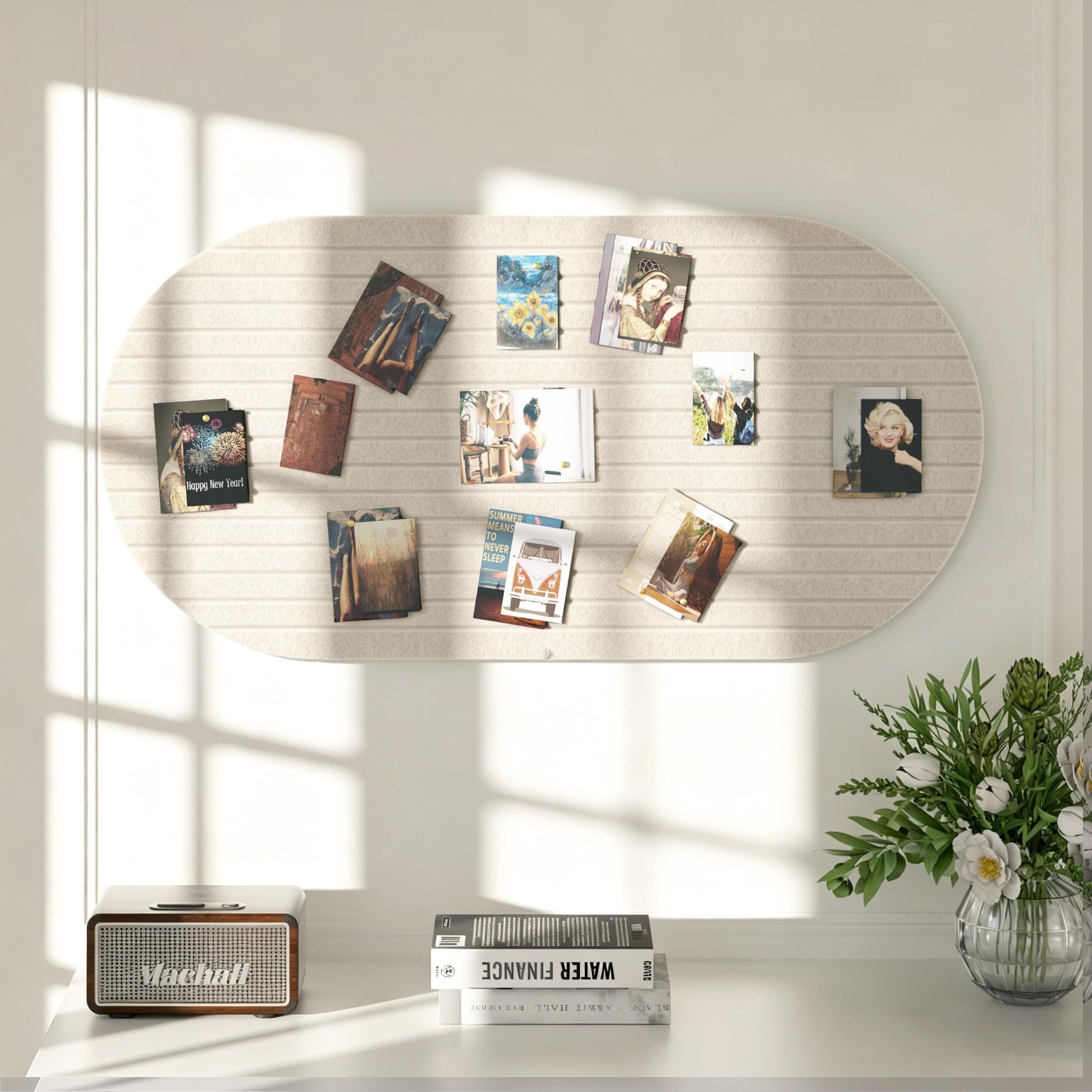 Zyronn Pinnwand Filz Pinnwand Selbstklebend,Filz- und Korktafel, Vision Board,Fotowand, Geeignet als Wanddekoration für Büros, Wohnräume und Schlafzimmer. – Bild 2 von 5