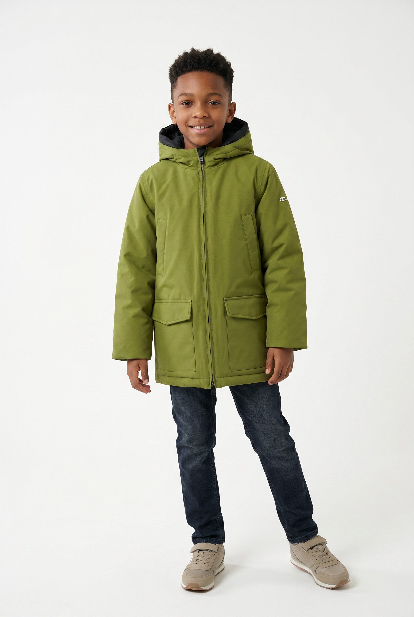 Champion Wintermantel Hooded Jacket mit Kapuze, wasserabweisendes und windabweisendes Obermaterial