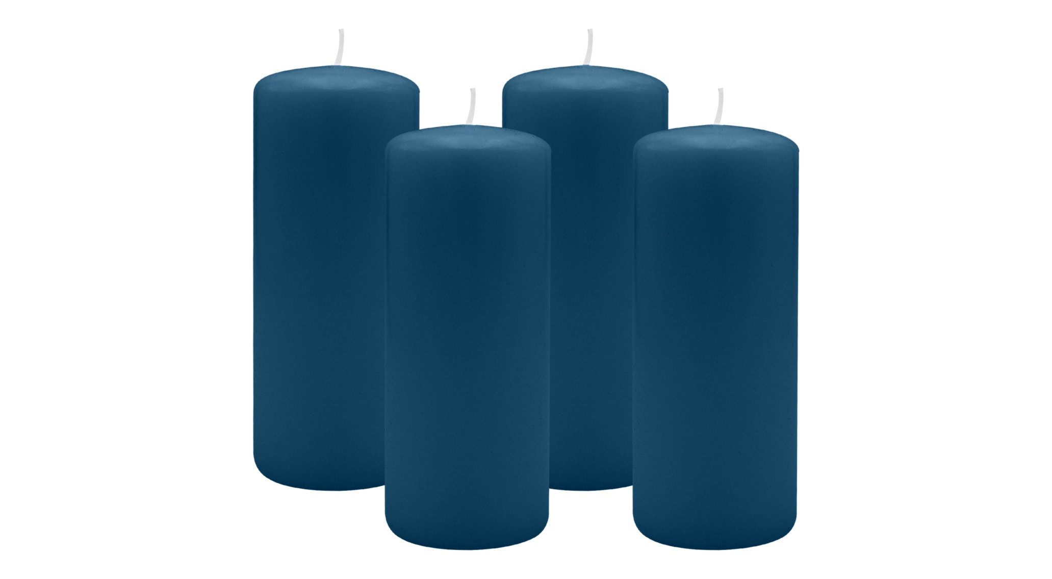 Kopschitz Kerzen Stumpenkerze 4er Set Stumpenkerzen/Adventskranzkerzen Petrol Blau Ø 60 x 120 mm