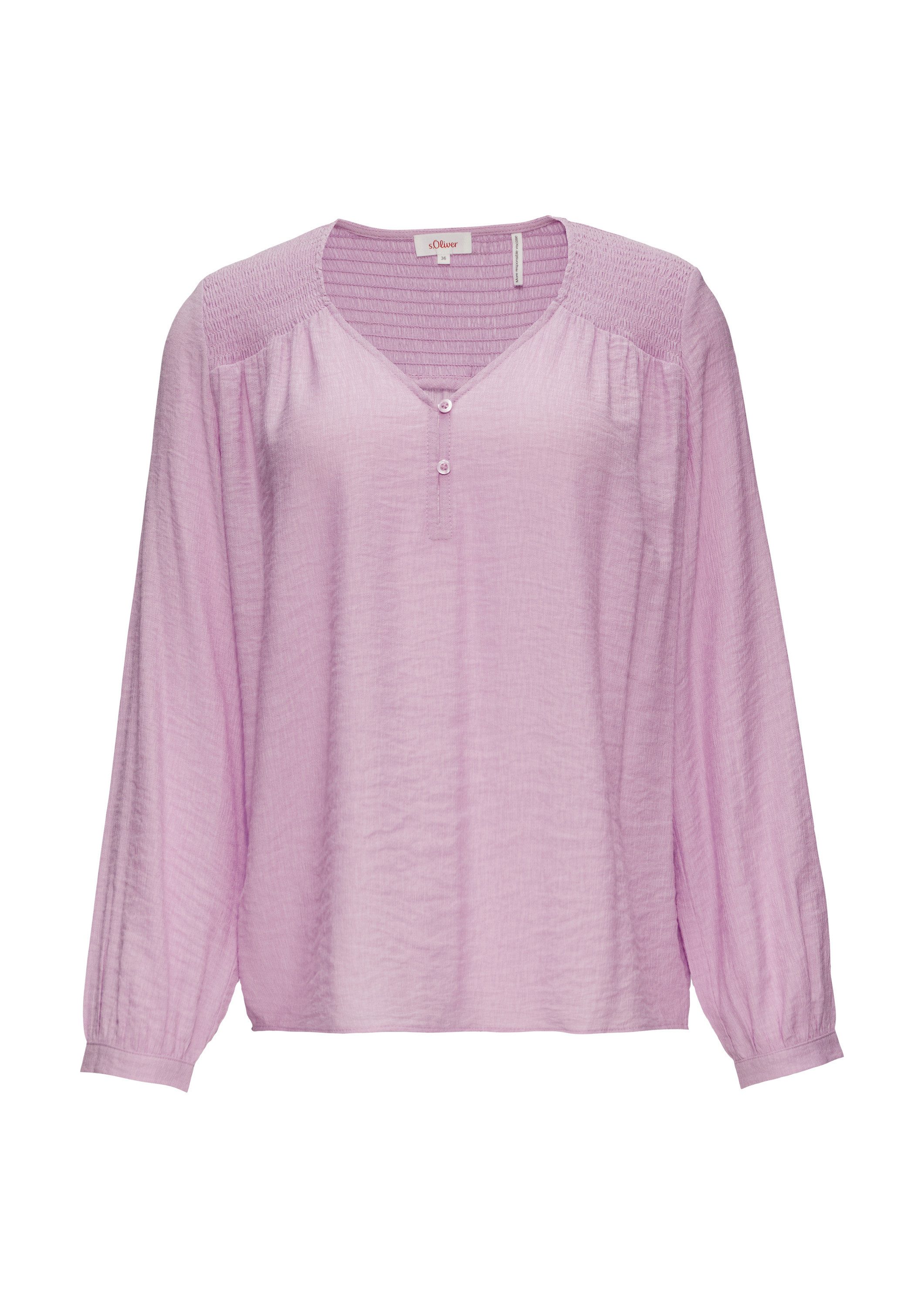s.Oliver Langarmbluse Bluse Strukturierte Bluse aus günstig online kaufen