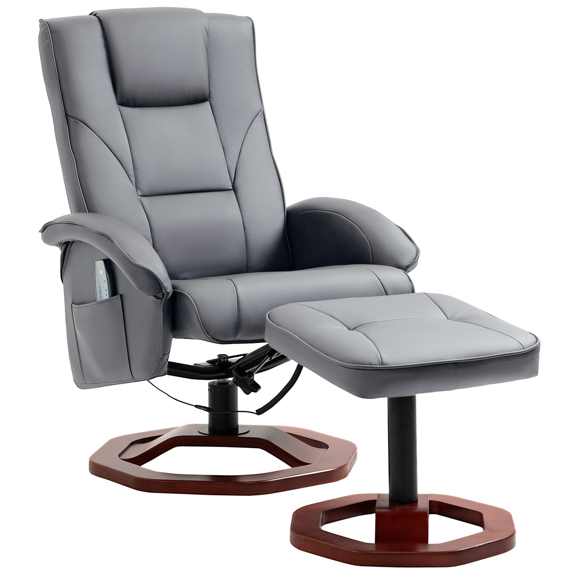 HOMCOM Massagesessel mit Hocker, Seitentasche, Stauraum, günstig online kaufen