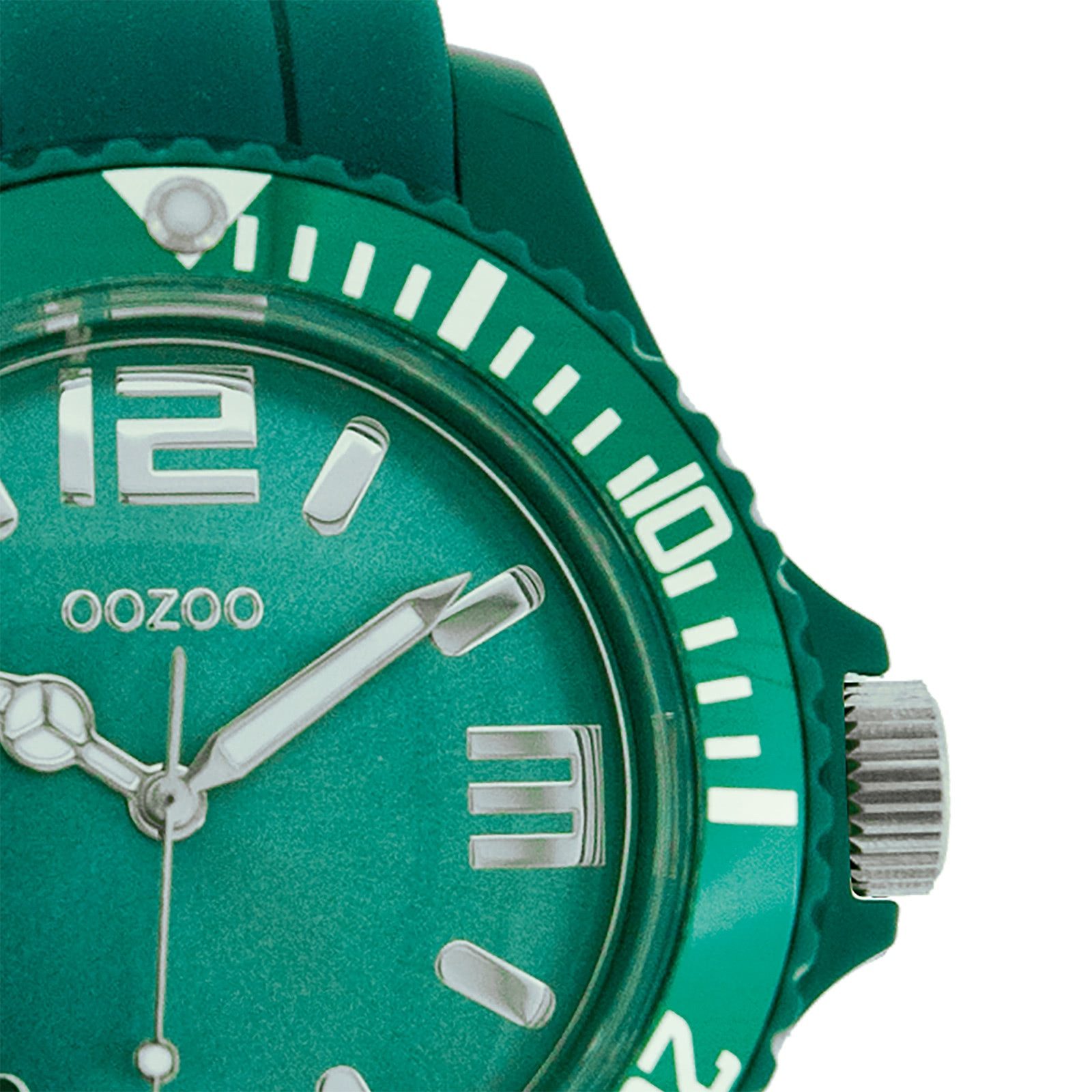 OOZOO Quarzuhr Oozoo Damen Armbanduhr blau Analog, (Analoguhr), Damenuhr rund, groß (ca. 43mm) Silikonarmband, Fashion-Style