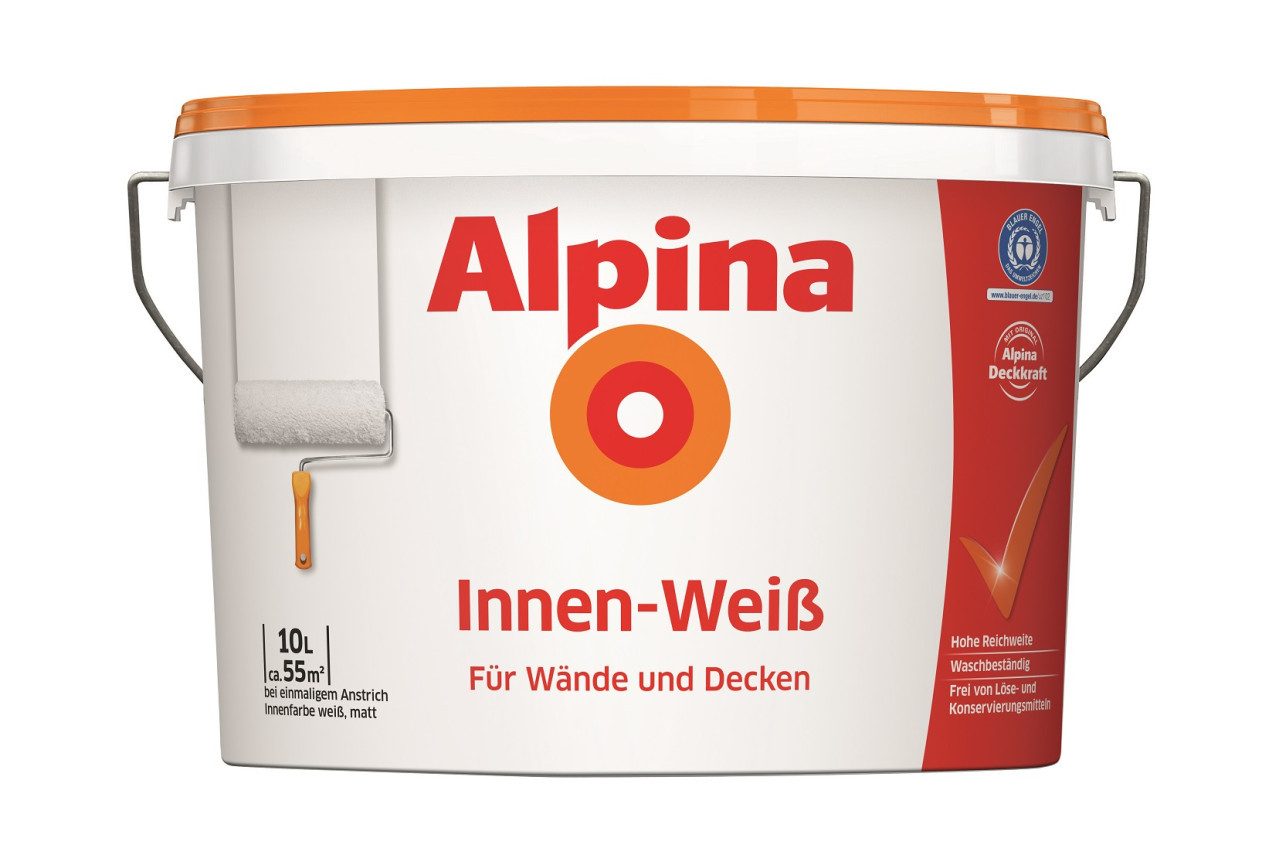Alpina Wandfarbe Alpina Wandfarbe Innenweiß 10 L weiß matt