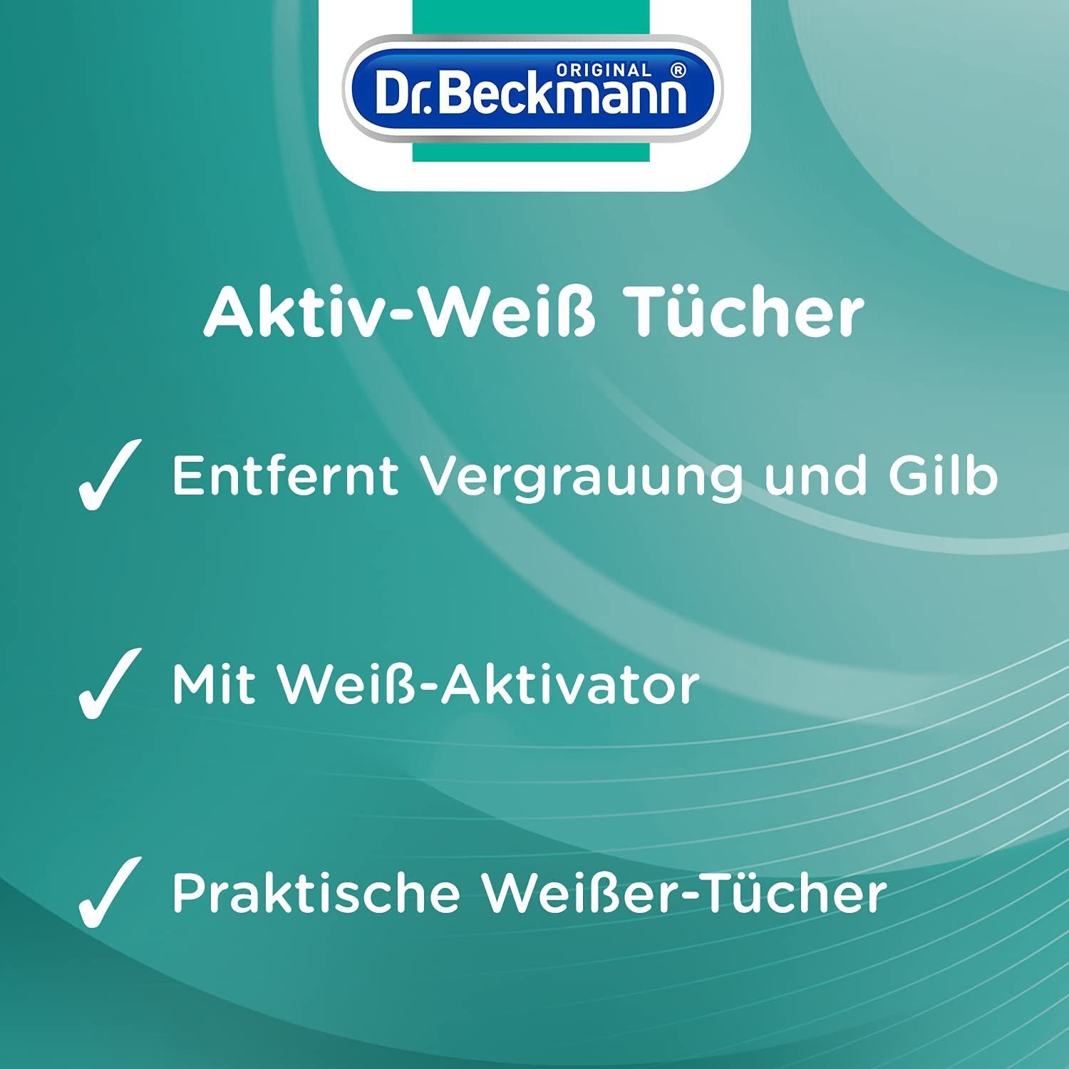 Dr. Beckmann Aktiv-Weiß Tücher, strahlendes 15 Tücher Weiß, Vergrauungen, Spezialwaschmittel (1-St) gegen