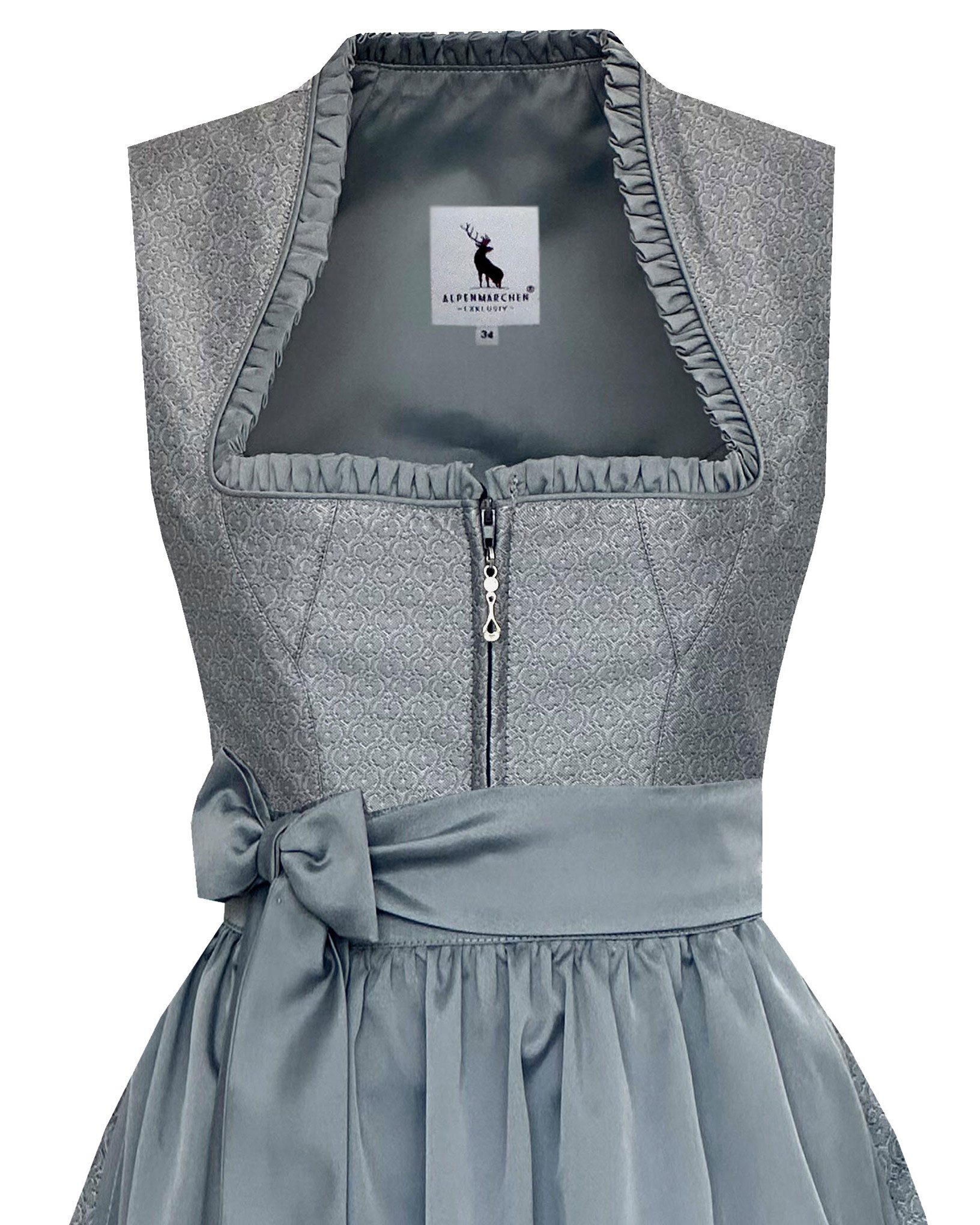 Alpenmärchen Dirndl Langes Dirndl Avelina in grau - ALM1049 günstig online kaufen